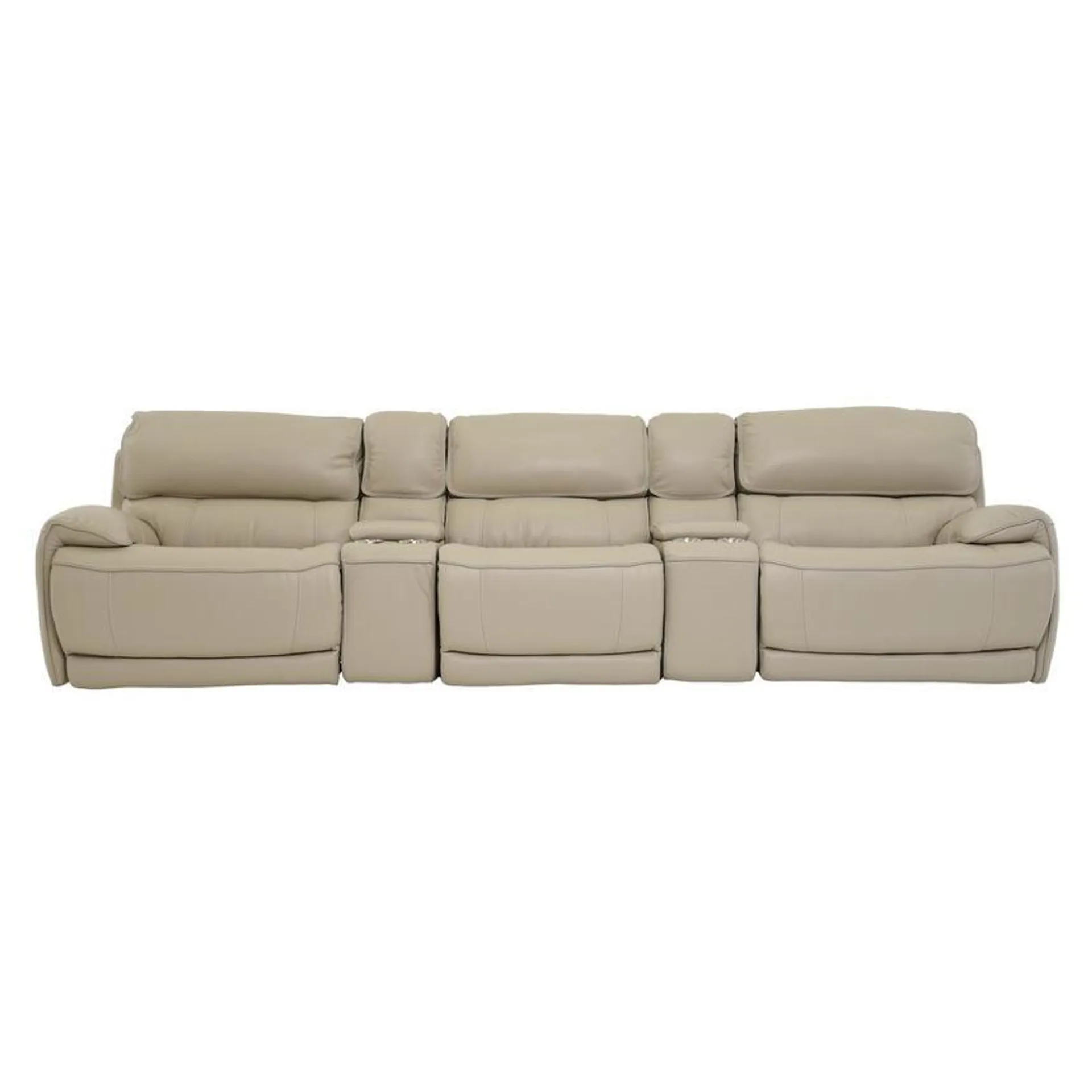 Cody Cream Home Theater Leather Seating with 5PCS/3PWR