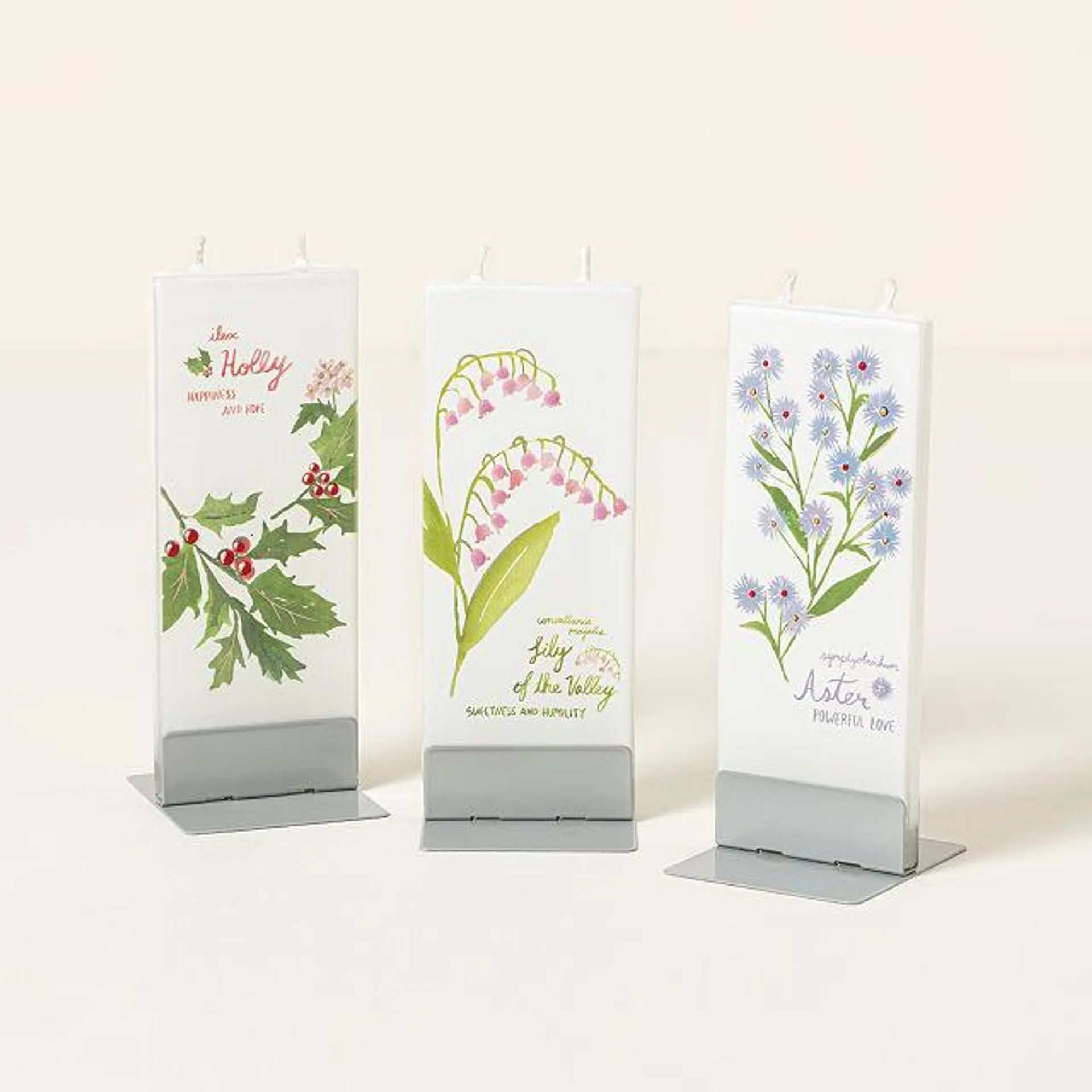 Hand-Painted Birth Month Flower 2-Sided Candle