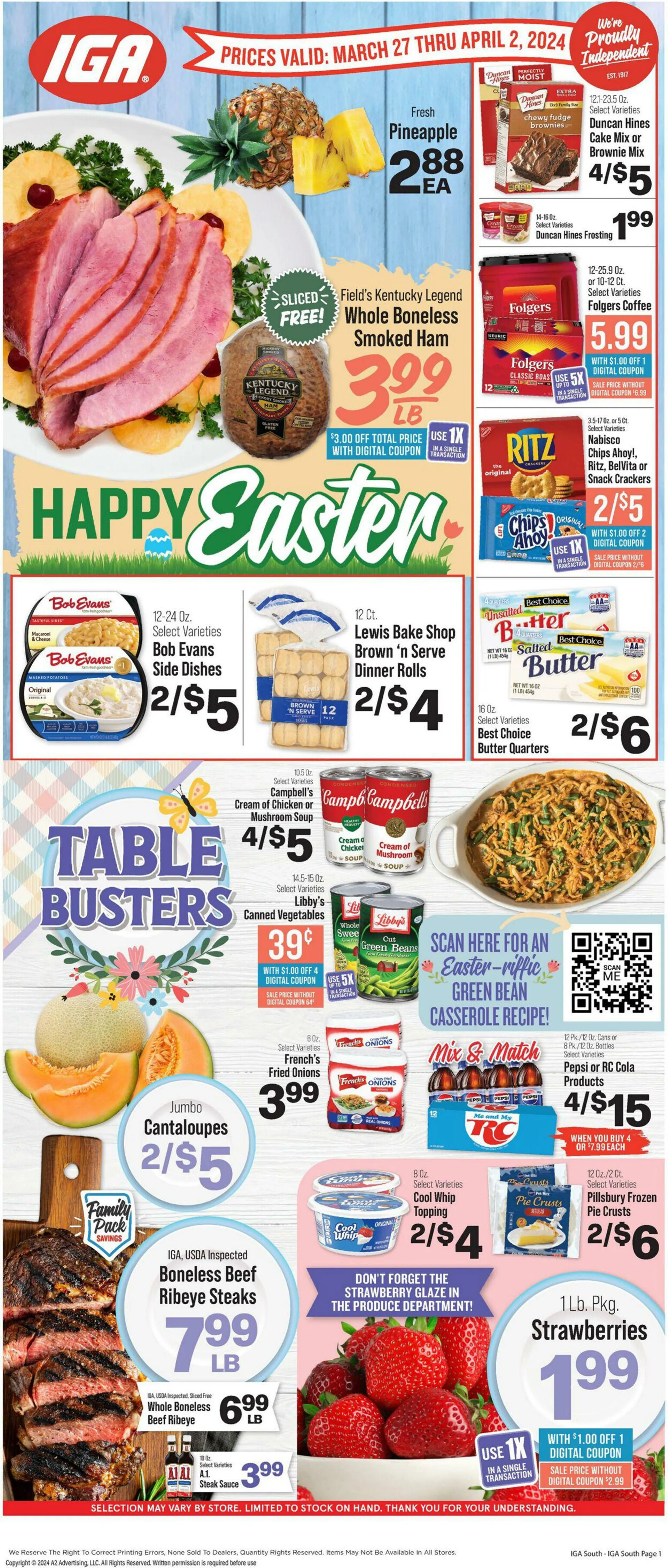 Weekly ad IGA Current weekly ad from March 27 to April 2 2024 - Page 1