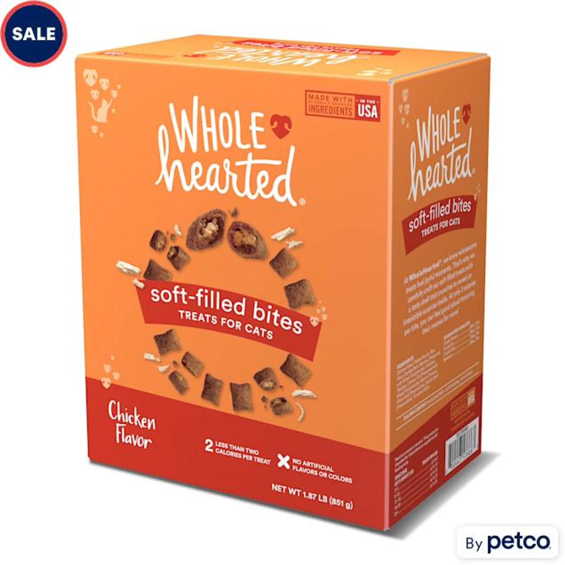 WholeHearted Chicken Flavor Soft-Filled Bites Cat Treats, 30 oz.