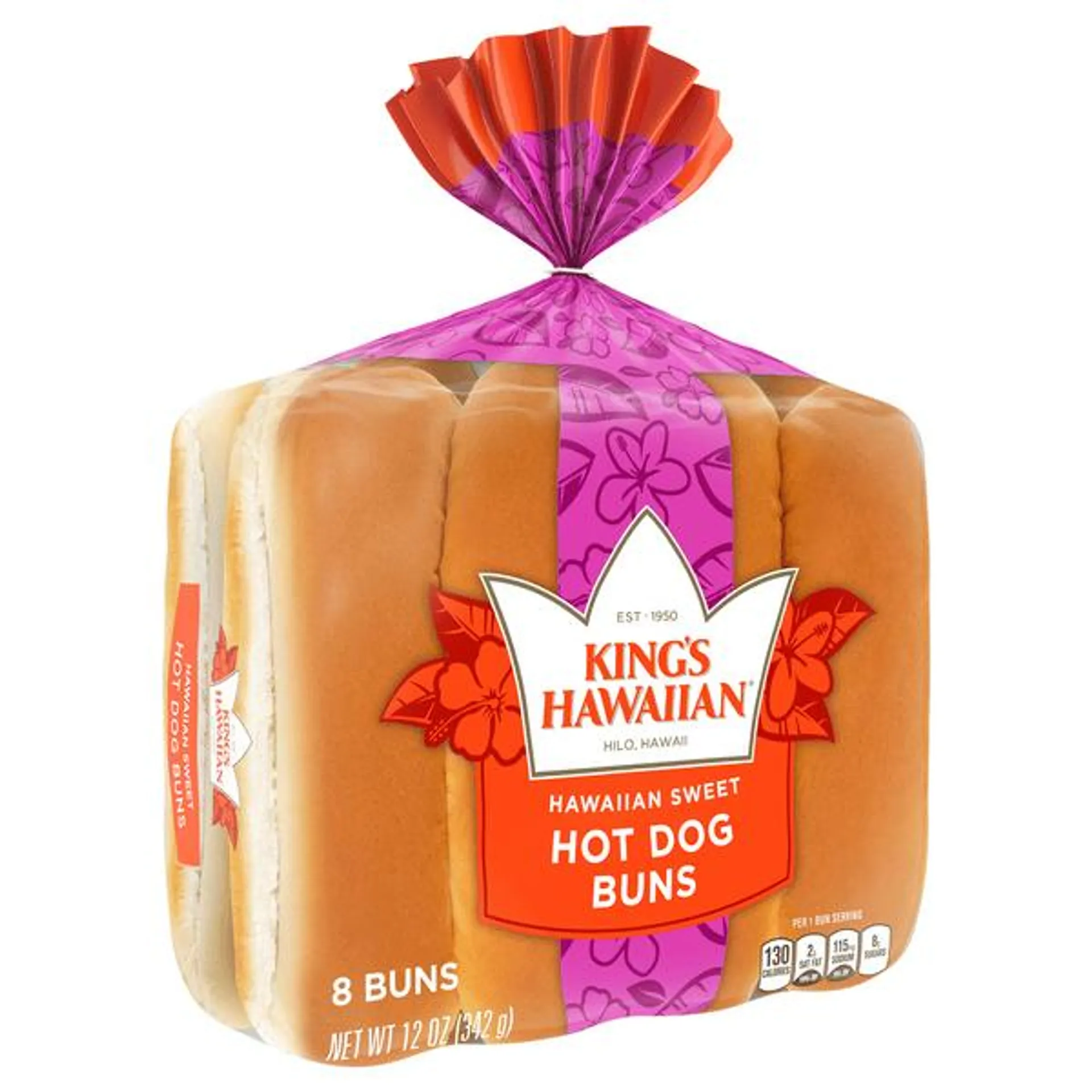 King's Hawaiian Sweet Hot Dog Buns 8Ct