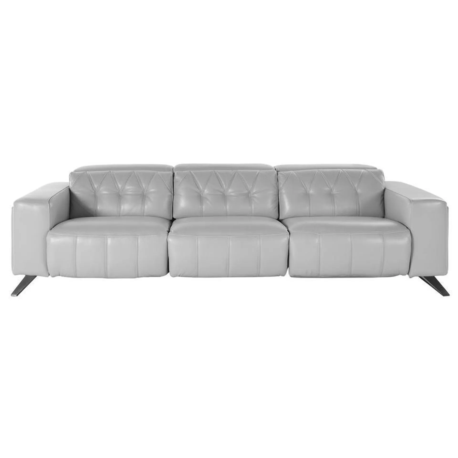 Anchi Silver Oversized Leather Sofa w/3PWR