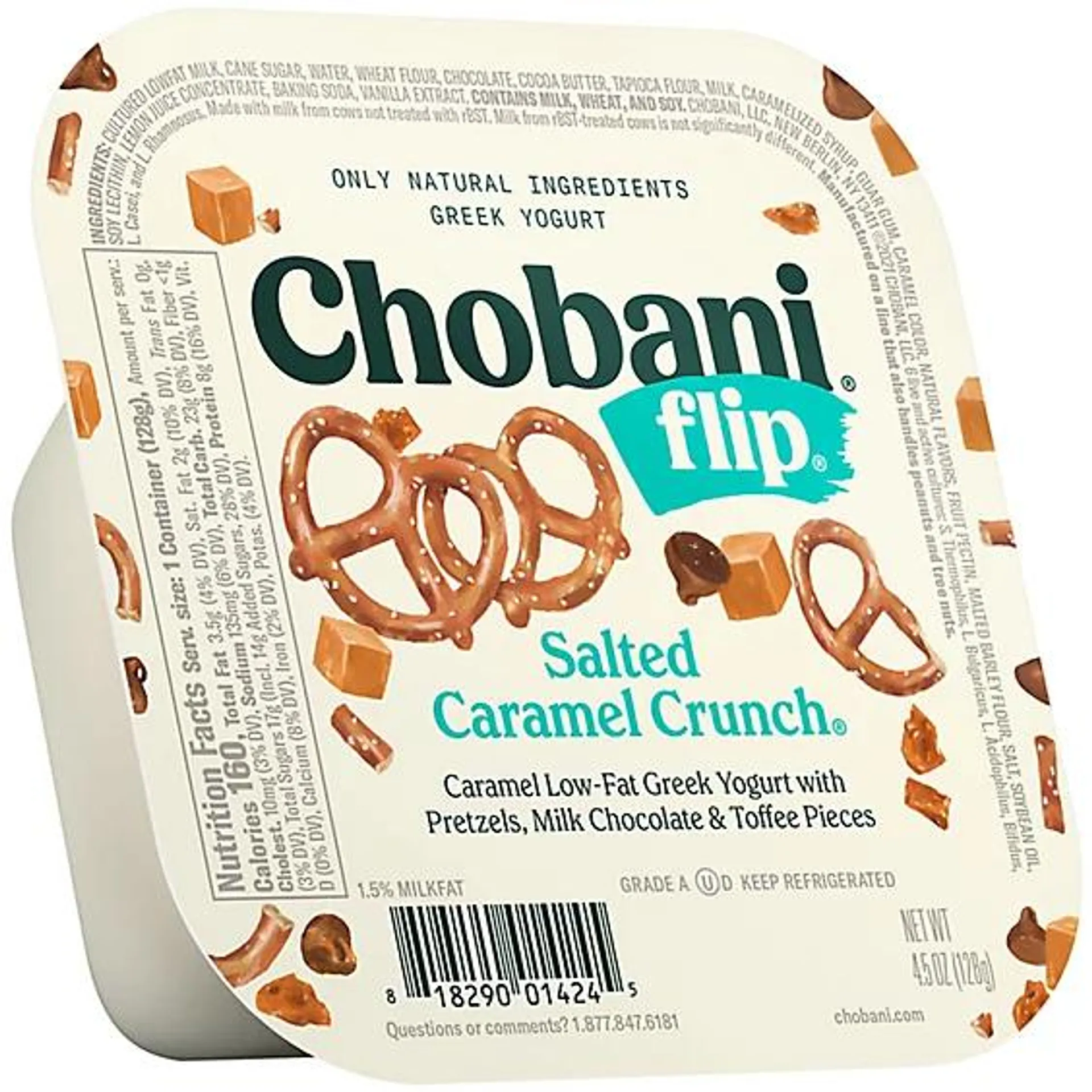 Chobani Flip Salted Caramel Chocolate and Toffee Crunch Low-Fat Greek Yogurt - 4.5 Oz