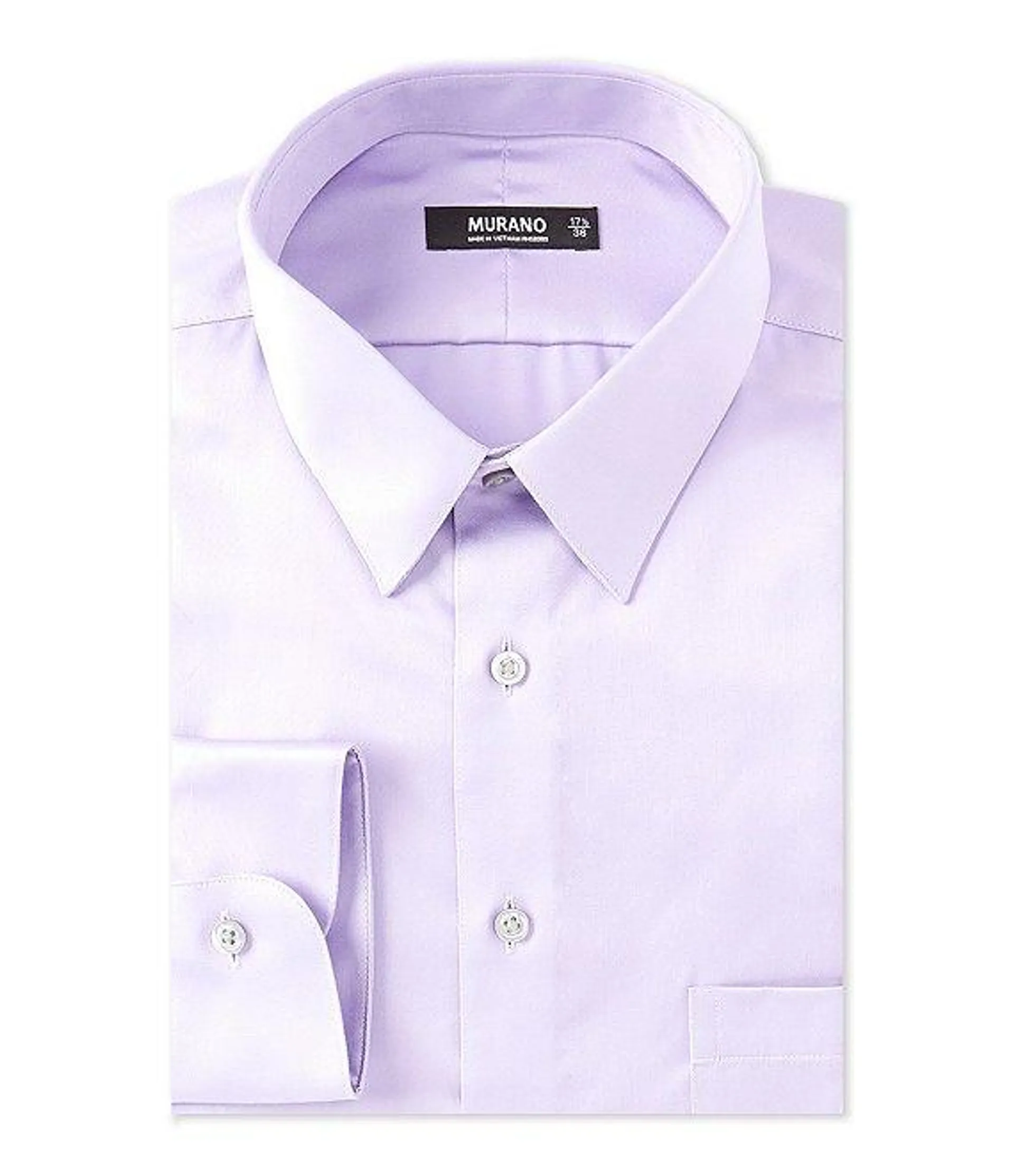 Slim-Fit Point Collar Solid Sateen Dress Shirt