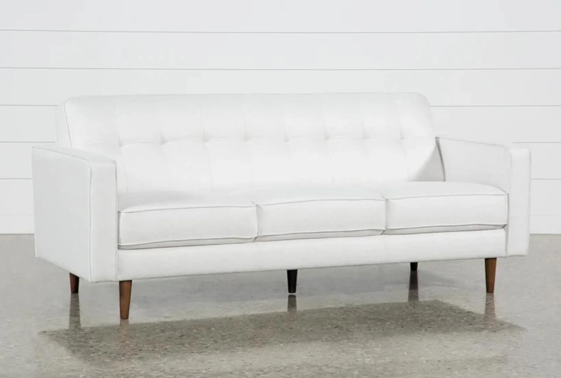 London Optical White Fabric 82" Sofa