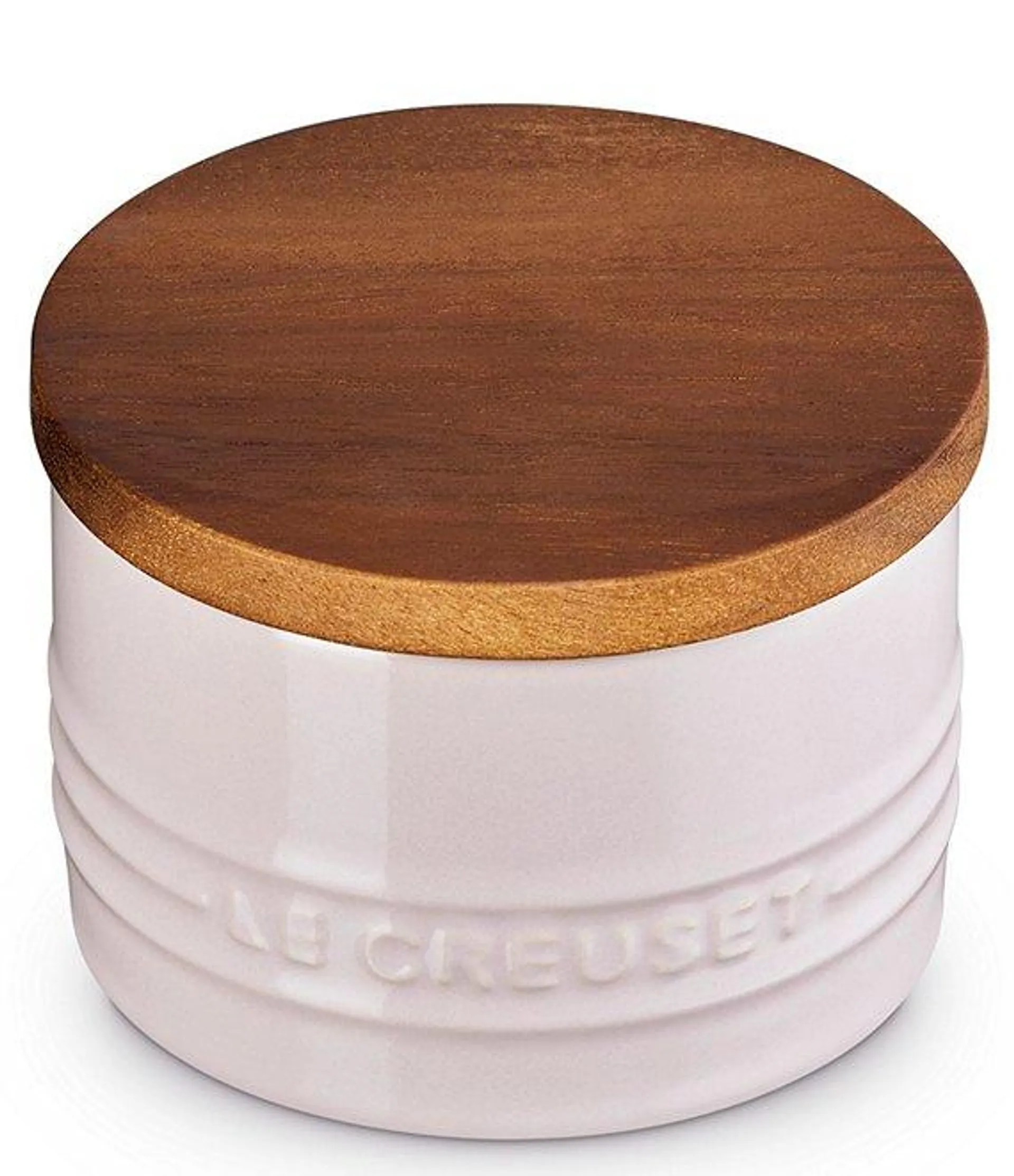 Stoneware Signature Salt Cellar with Wood Lid, 7-oz.