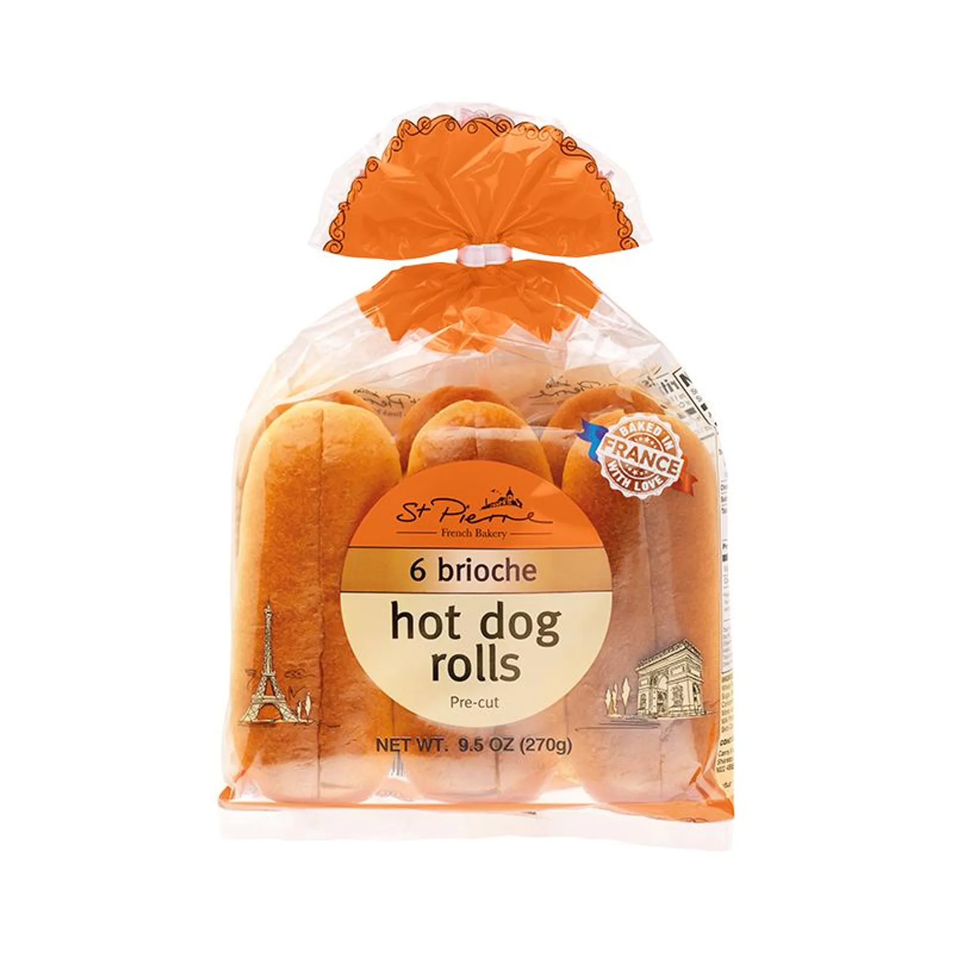 St. Pierre - French Bakery - Brioche Hot Dog Rolls (pack of 6)