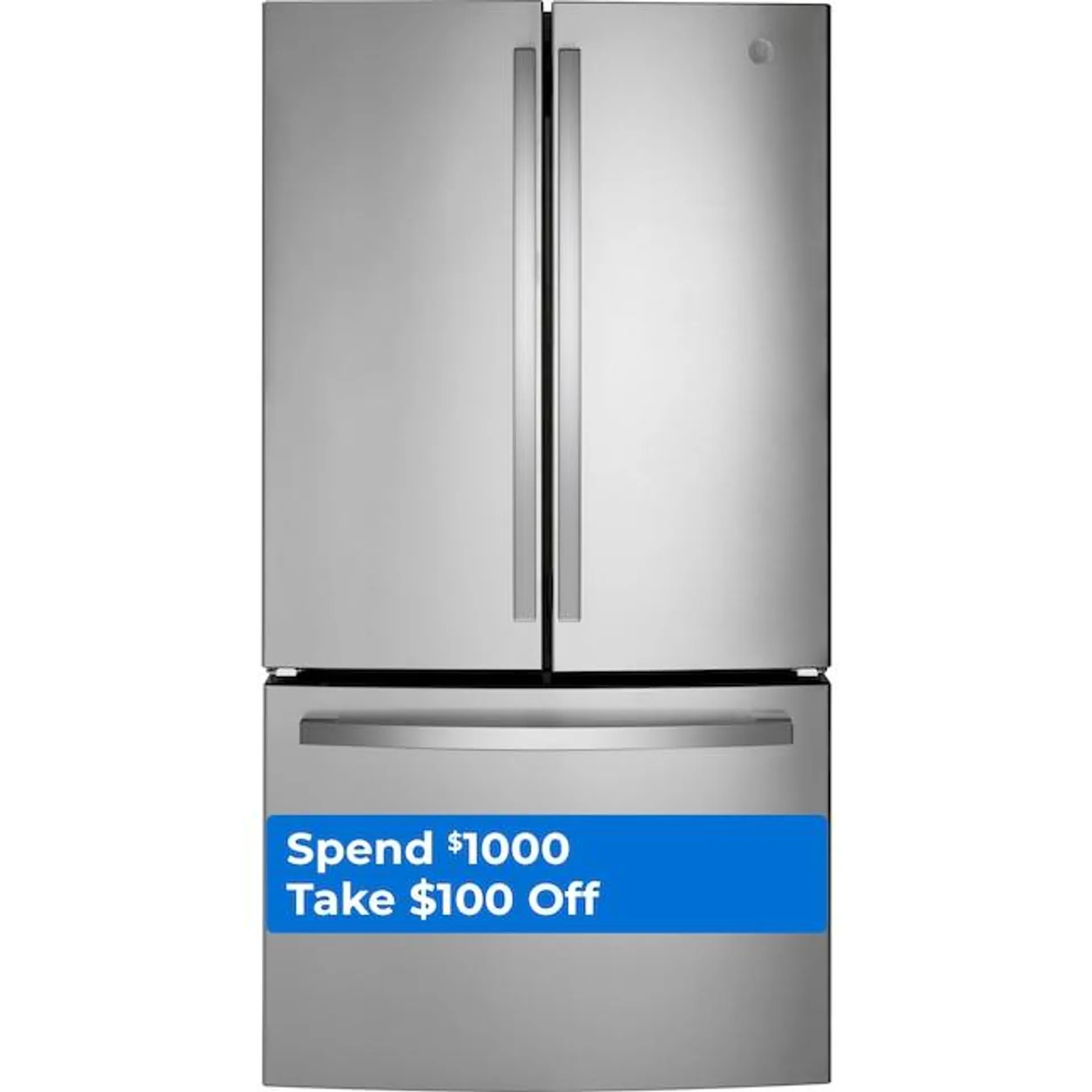 GE 27-cu ft French Door Refrigerator with Ice Maker and Water dispenser (Fingerprint-resistant Stainless Steel) ENERGY STAR