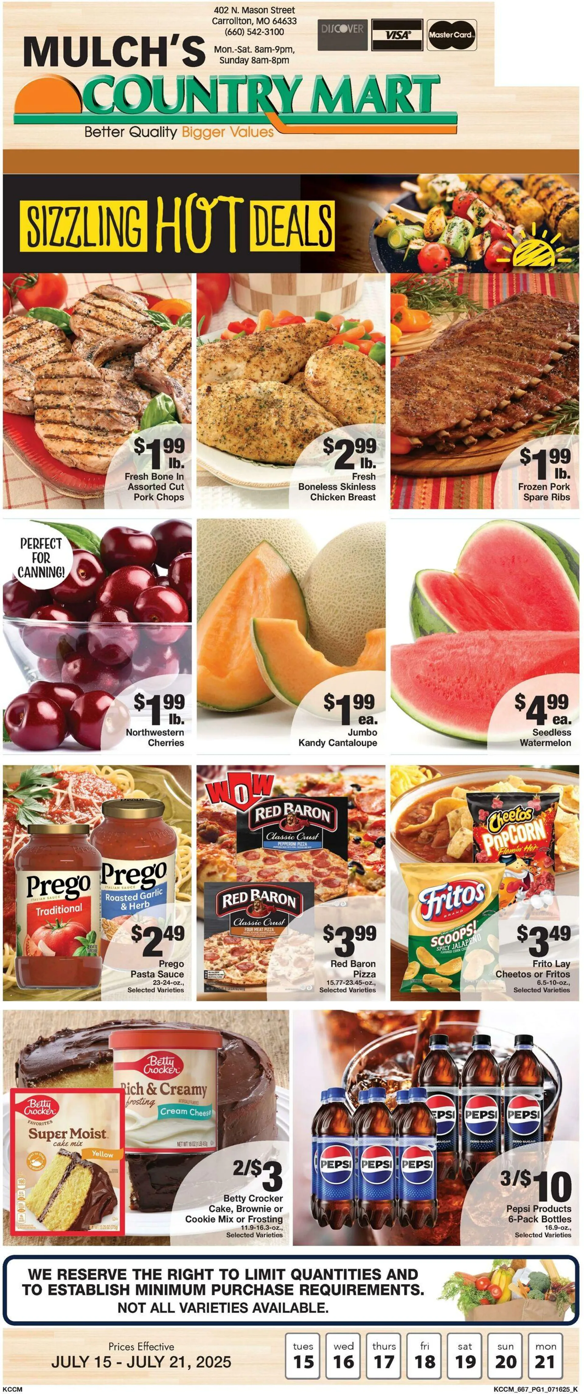 Weekly ad Country Mart from July 15 to July 21 2025 - Page 1