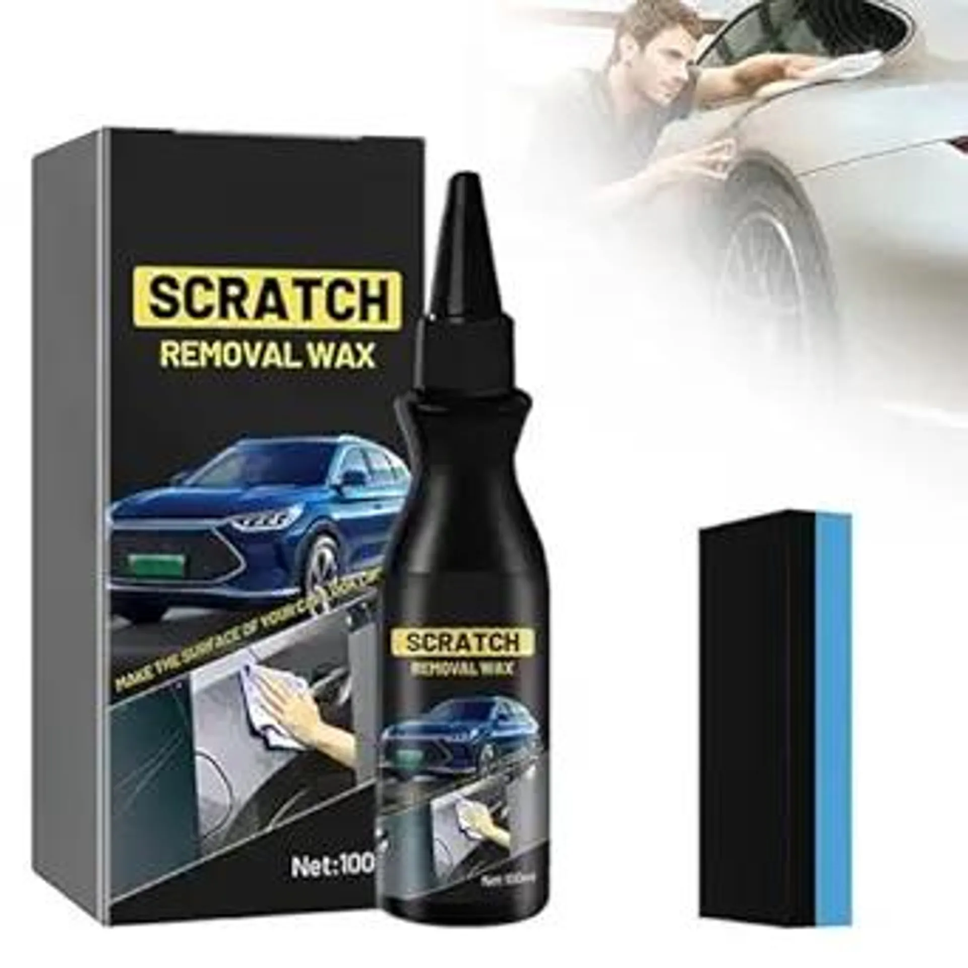 2025 New Car Scratch Repair Paste, Car Scratch Remover for Vehicles, Car Paint Scratch Repair Polishing Wax, Premium Scratch Remover Kit with Sponge for Vehicles for Deep Scratches (1pc)