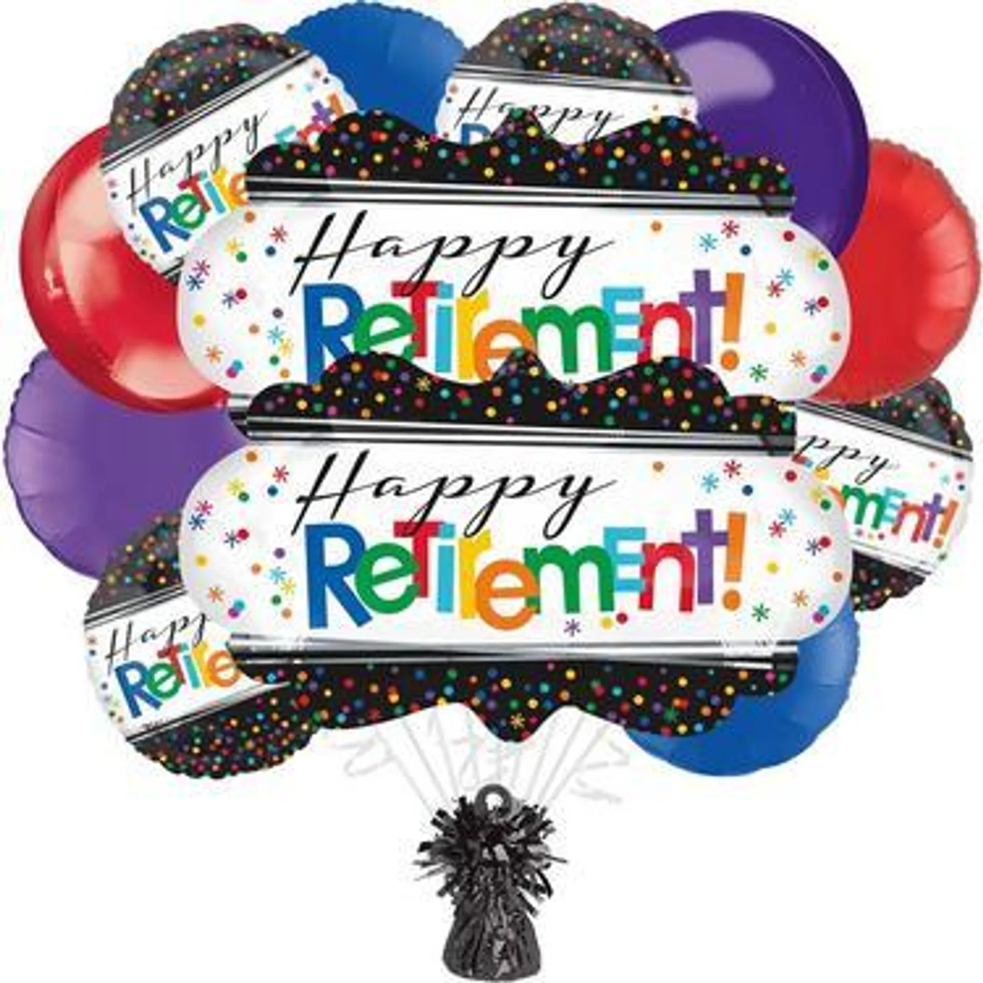 Premium Officially Retired Foil Balloon Bouquet with Balloon Weight, 13pc