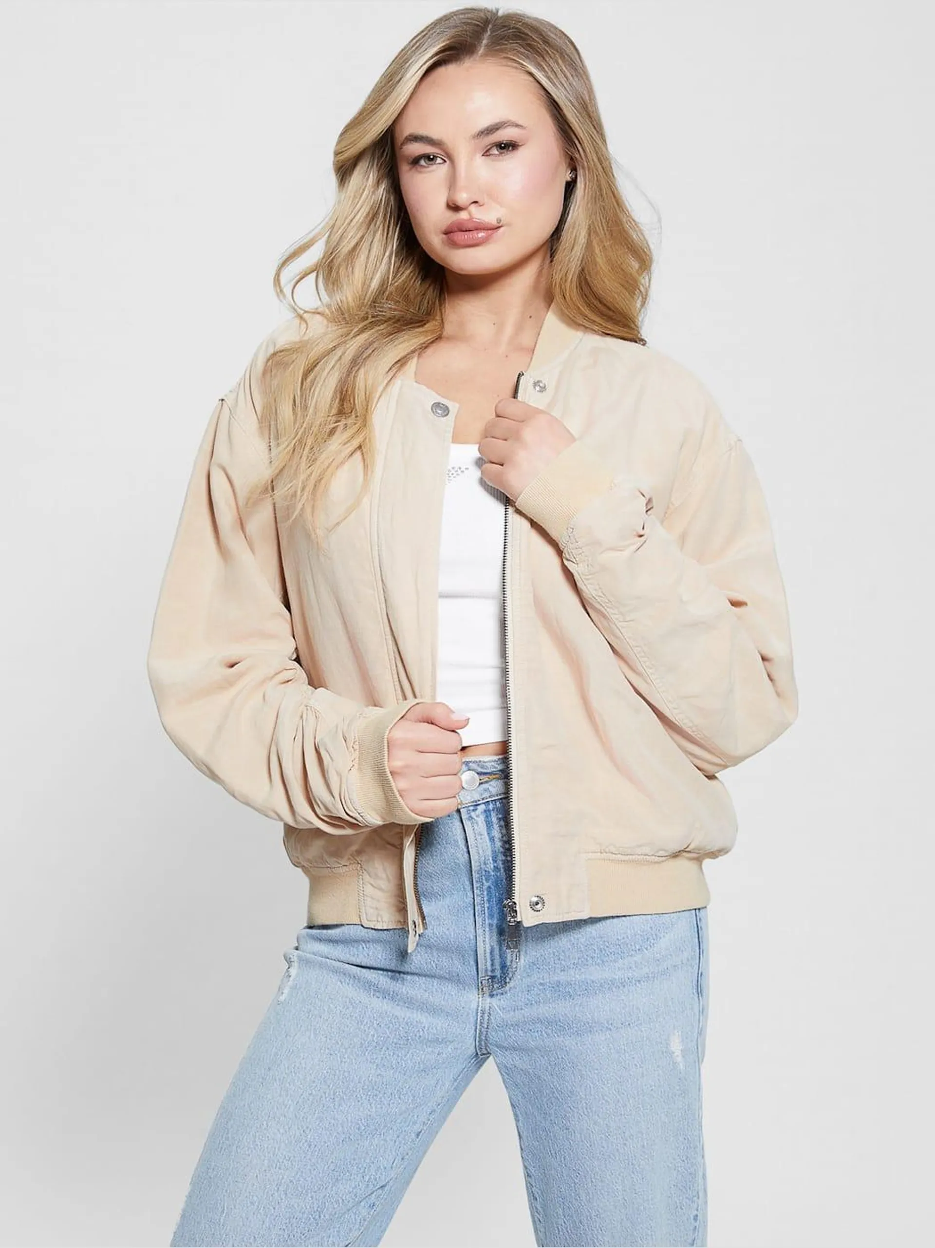 Eco Odessa Linen-Blend Flight Jacket