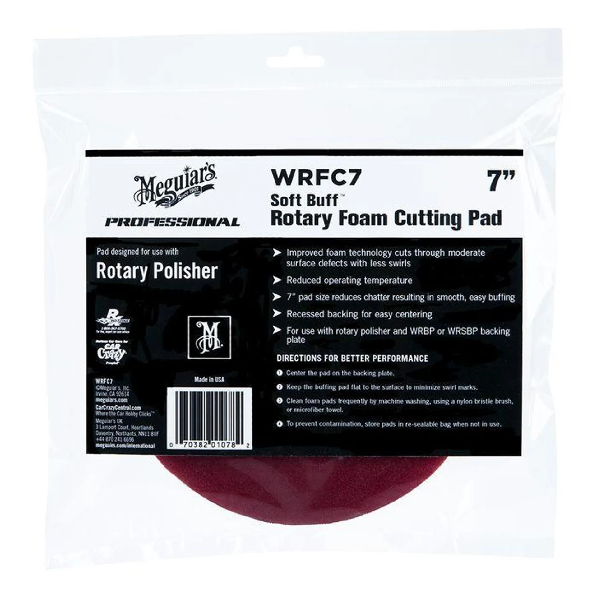 Meguiars 7in Soft Buff Rotary Foam Cutting Pad