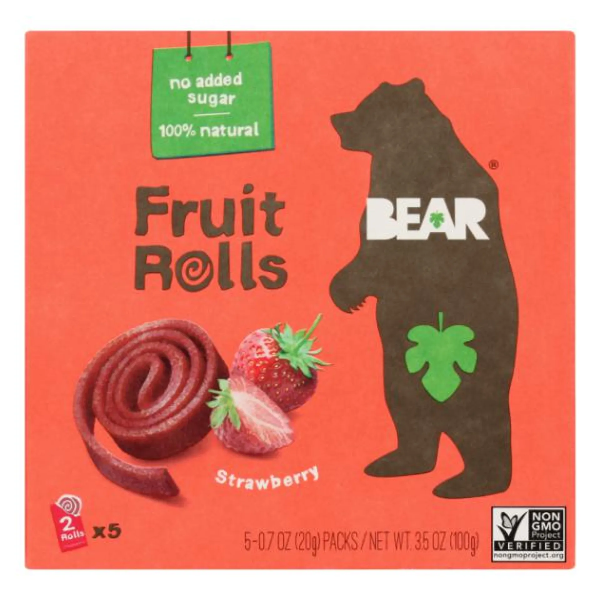 Bear Real Fruit Yoyo's Strawberry Fruit Rolls 5pk - 3.5 Ounce