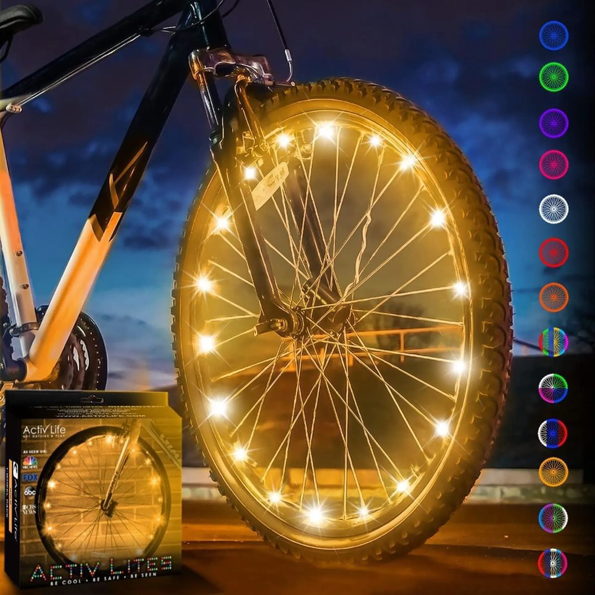 Activ Life Gold LED Bike Wheel Lights - 1 Pack