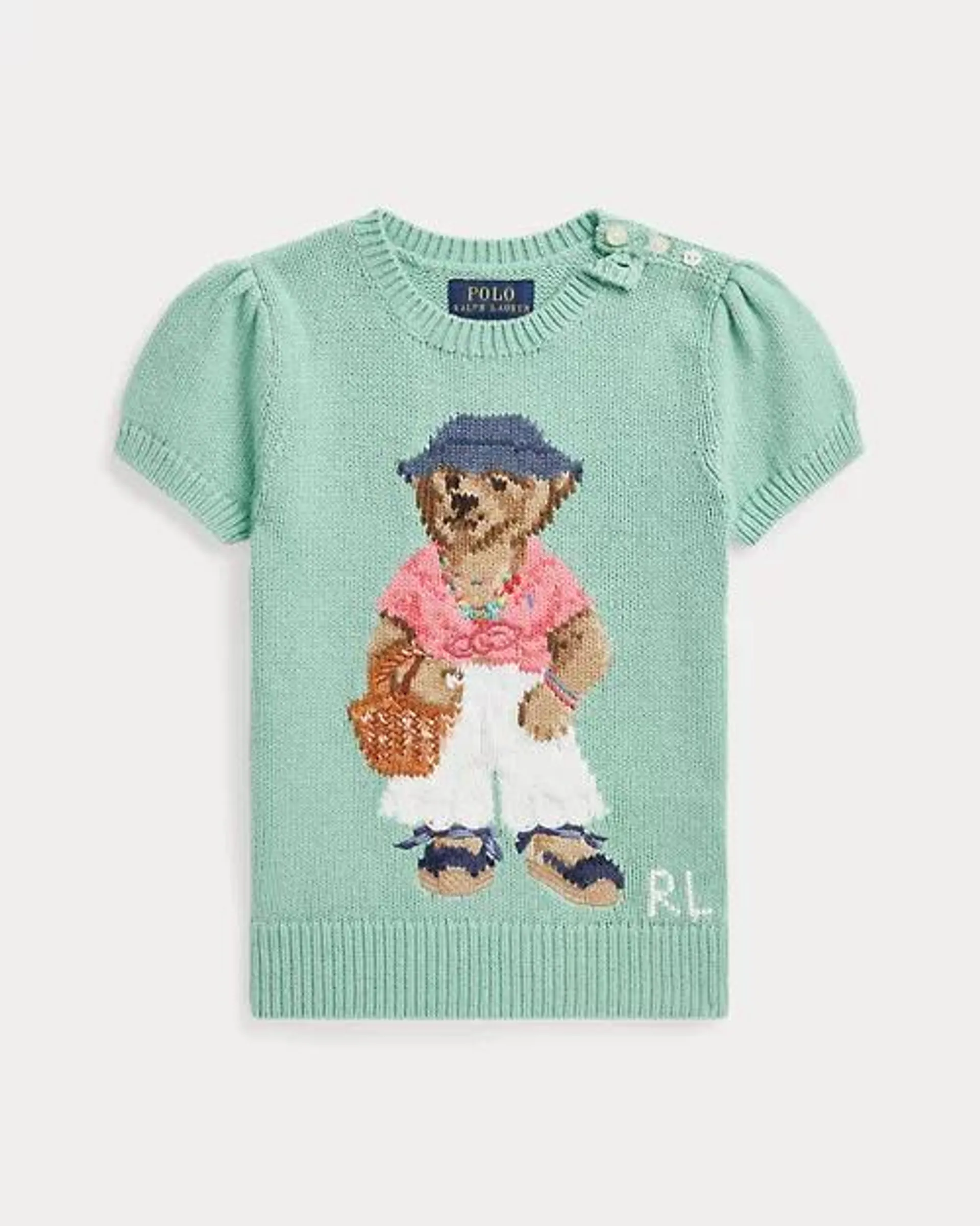 Polo Bear Cotton Short-Sleeve Sweater