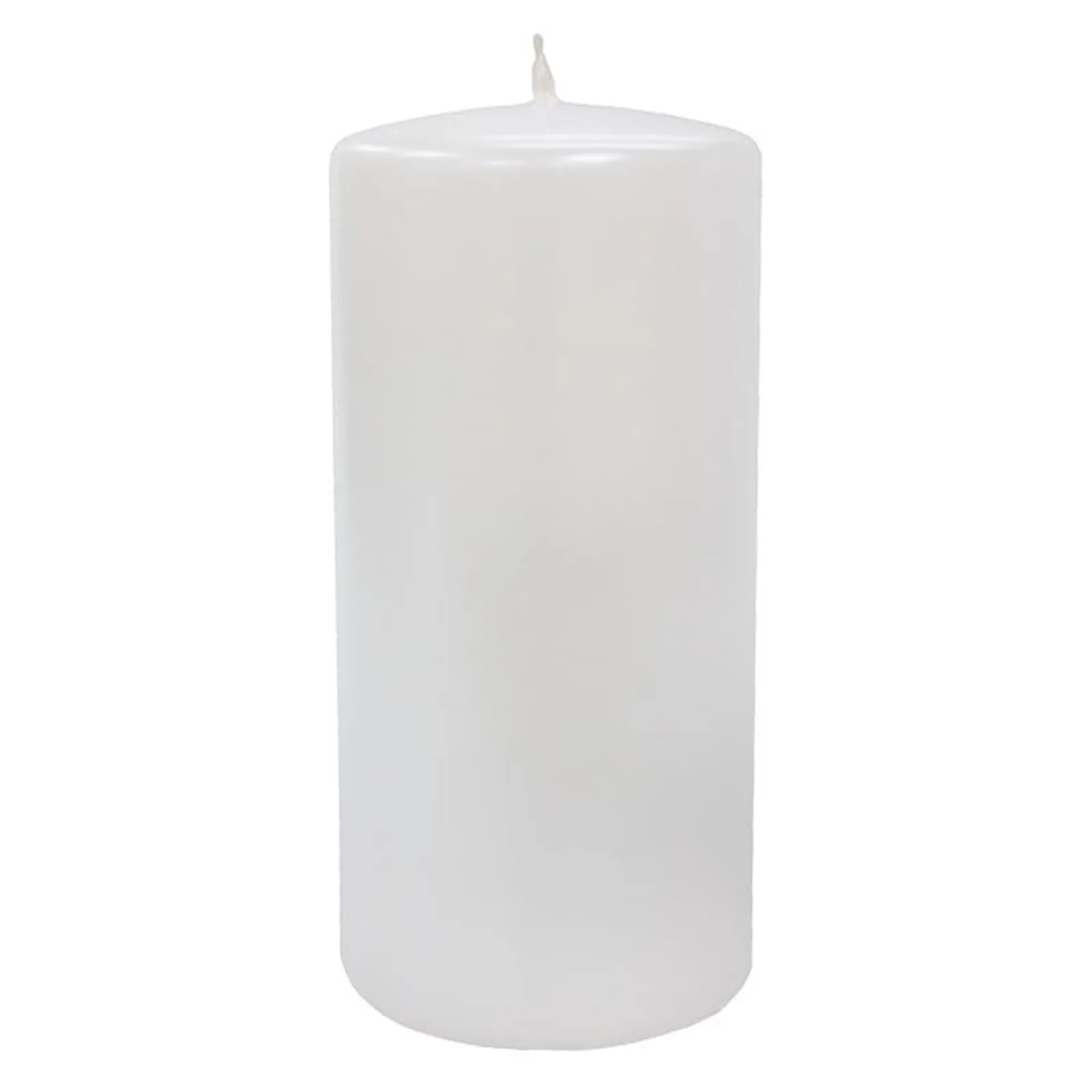 White Pearlized Unscented Pillar Candle, 6"