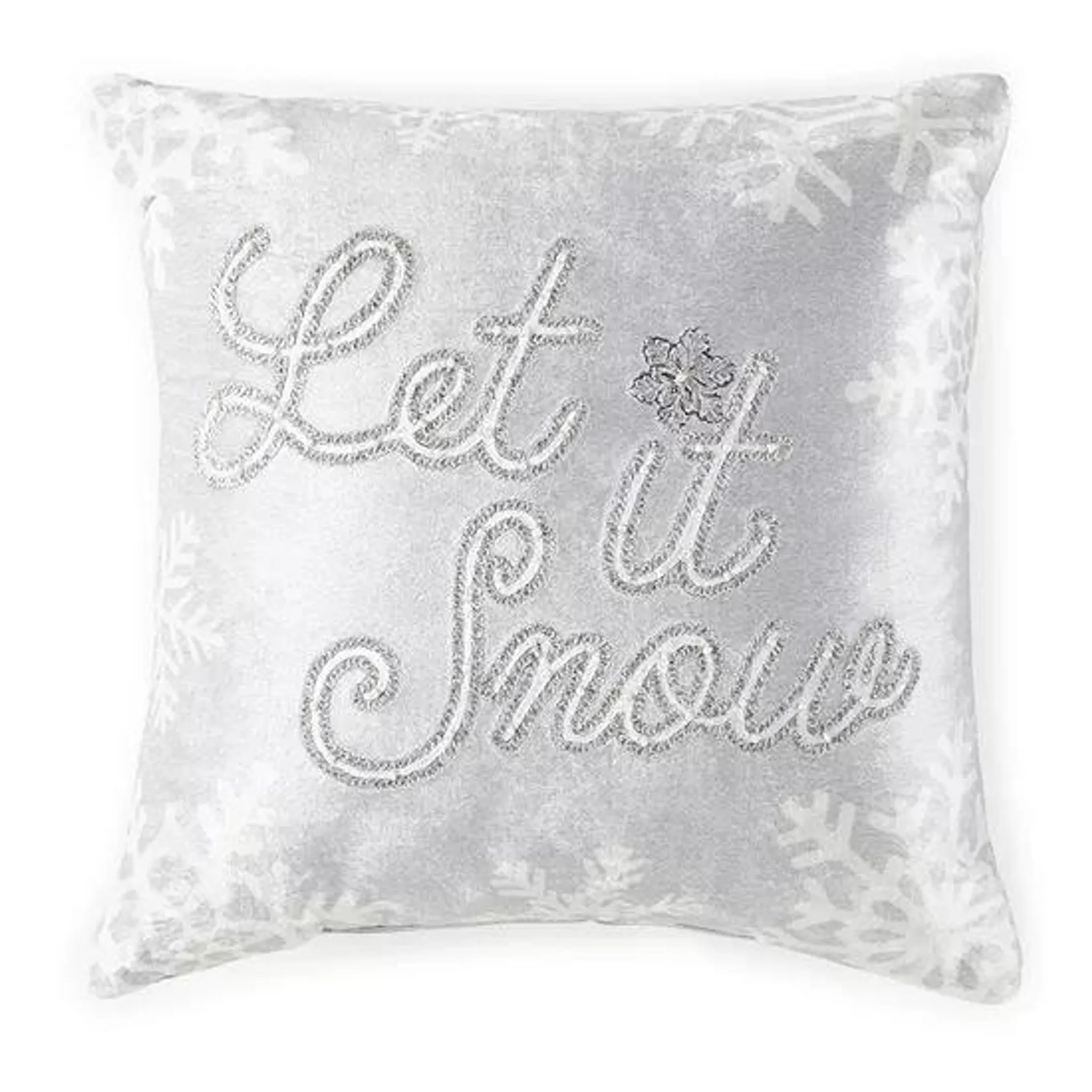 North Pole Trading Co. Let It Snow Square Throw Pillow