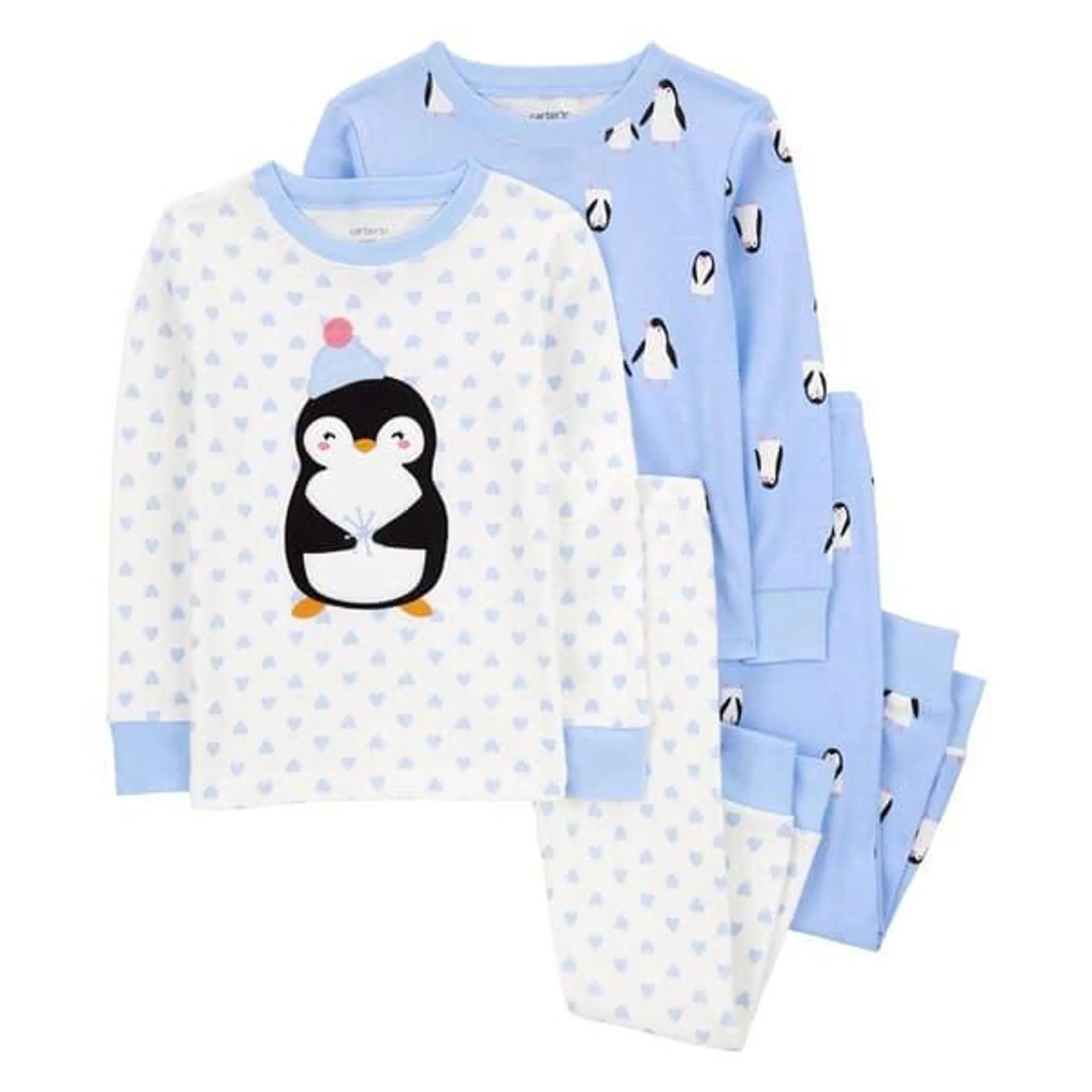 Toddler Girl Carter’s® 4pc. Penguin & Hearts Cotton Pajama Set