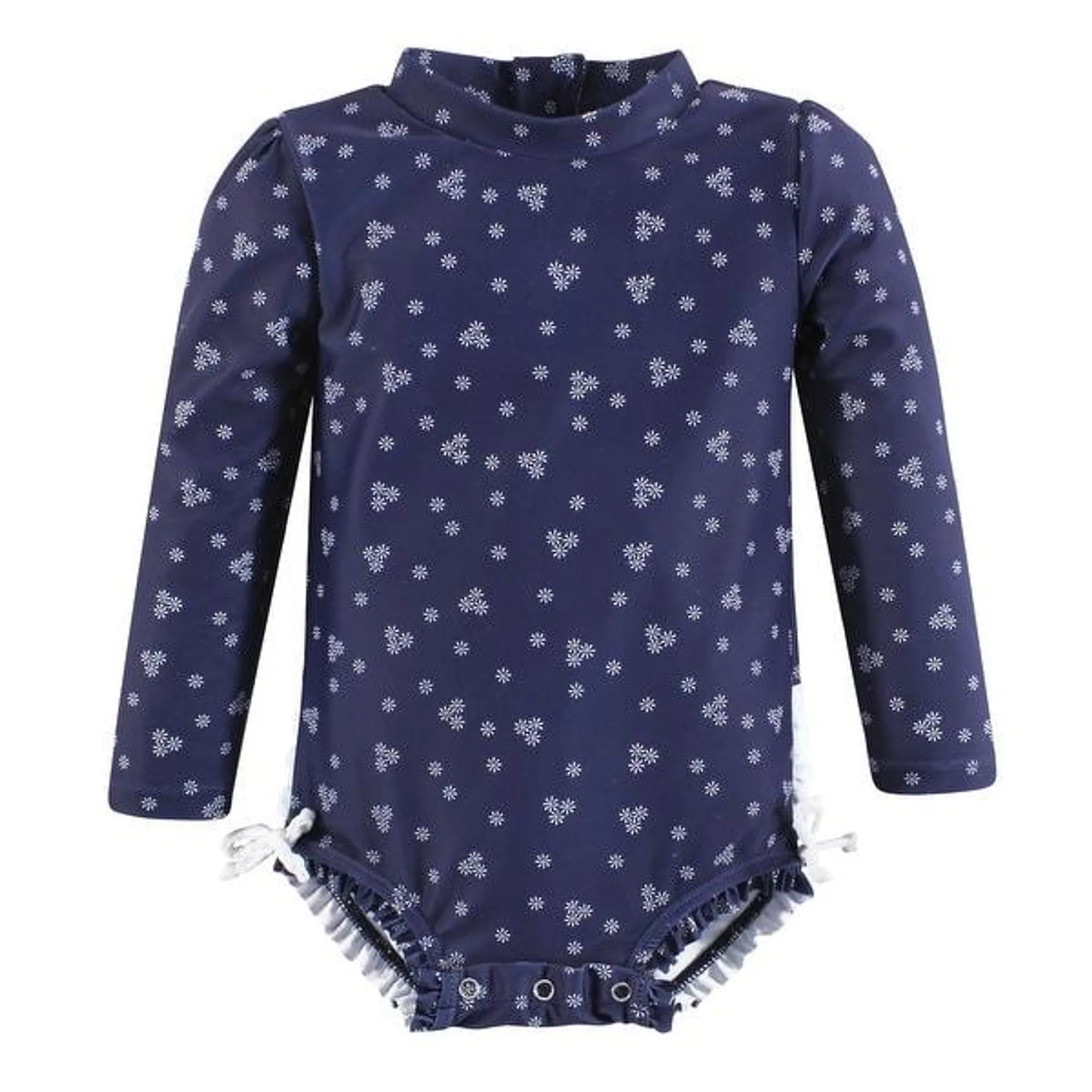 Hudson Baby Girls Rashguard Baby Swimsuit, Tiny Daisy