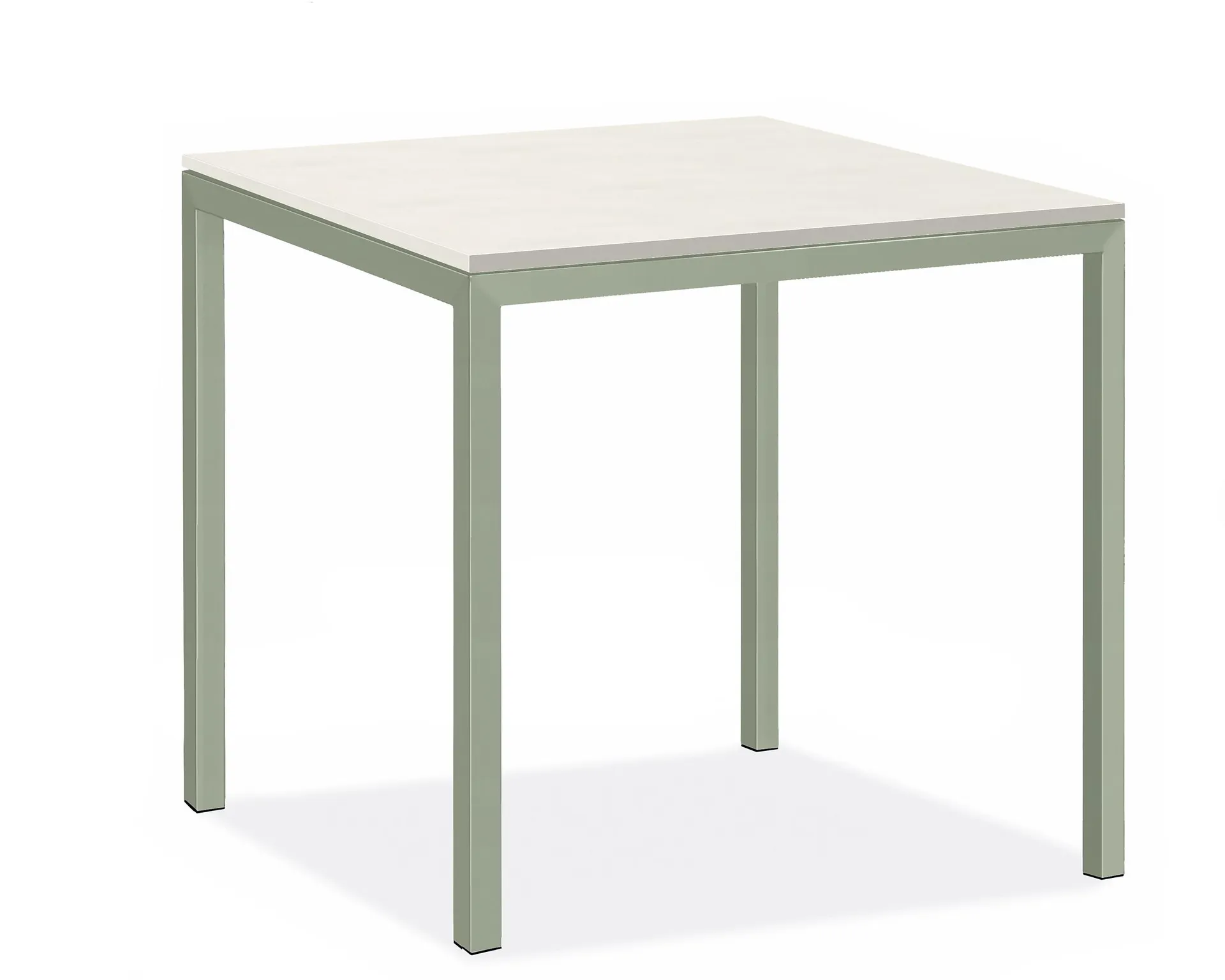 Parsons 48w 48d 36h Counter Table in 2" Sage Base with White Quartz Top