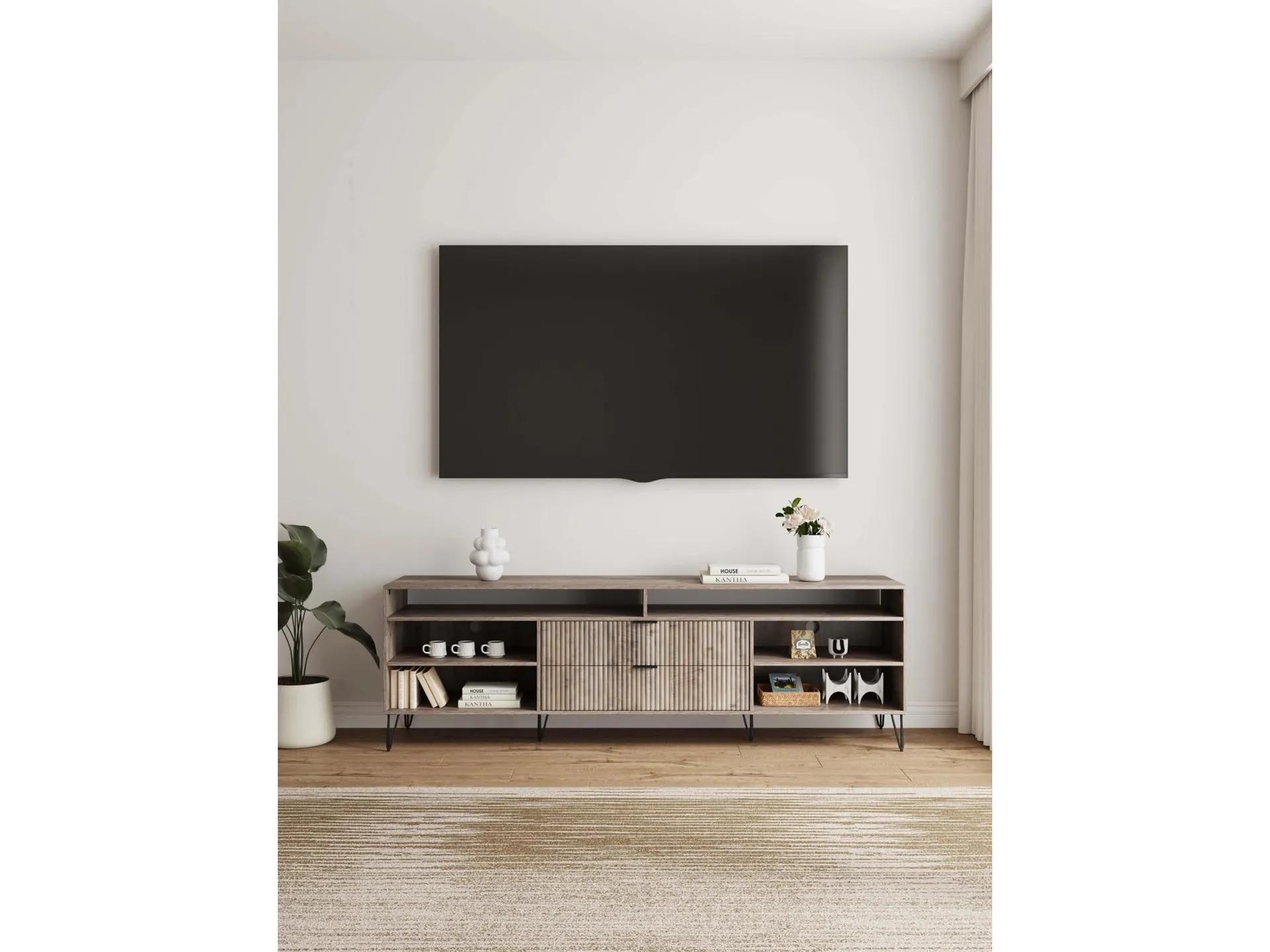 Manhattan Comfort DUMBO 85" TV Stand with 2 Drawers