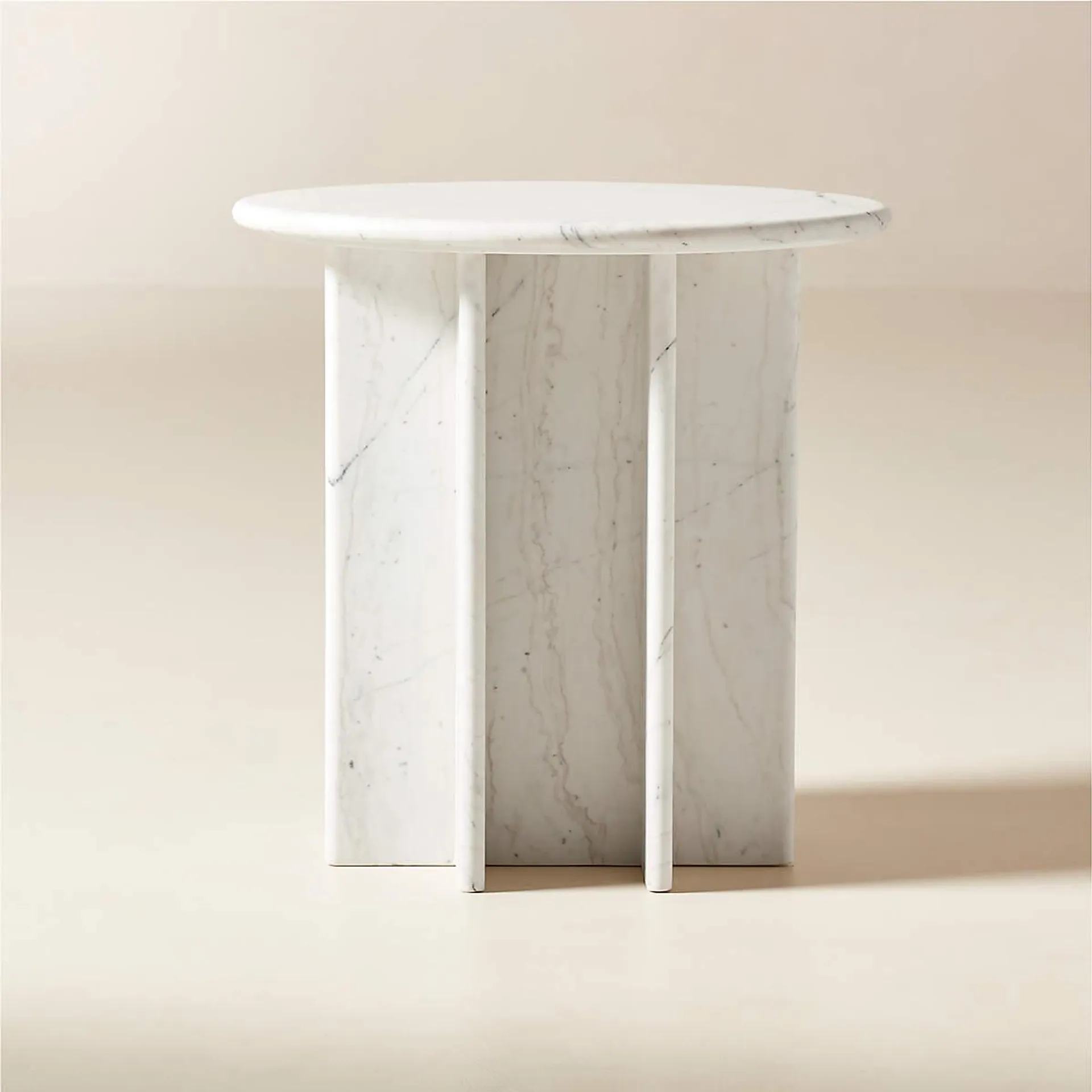 Pasar White Marble Side Table