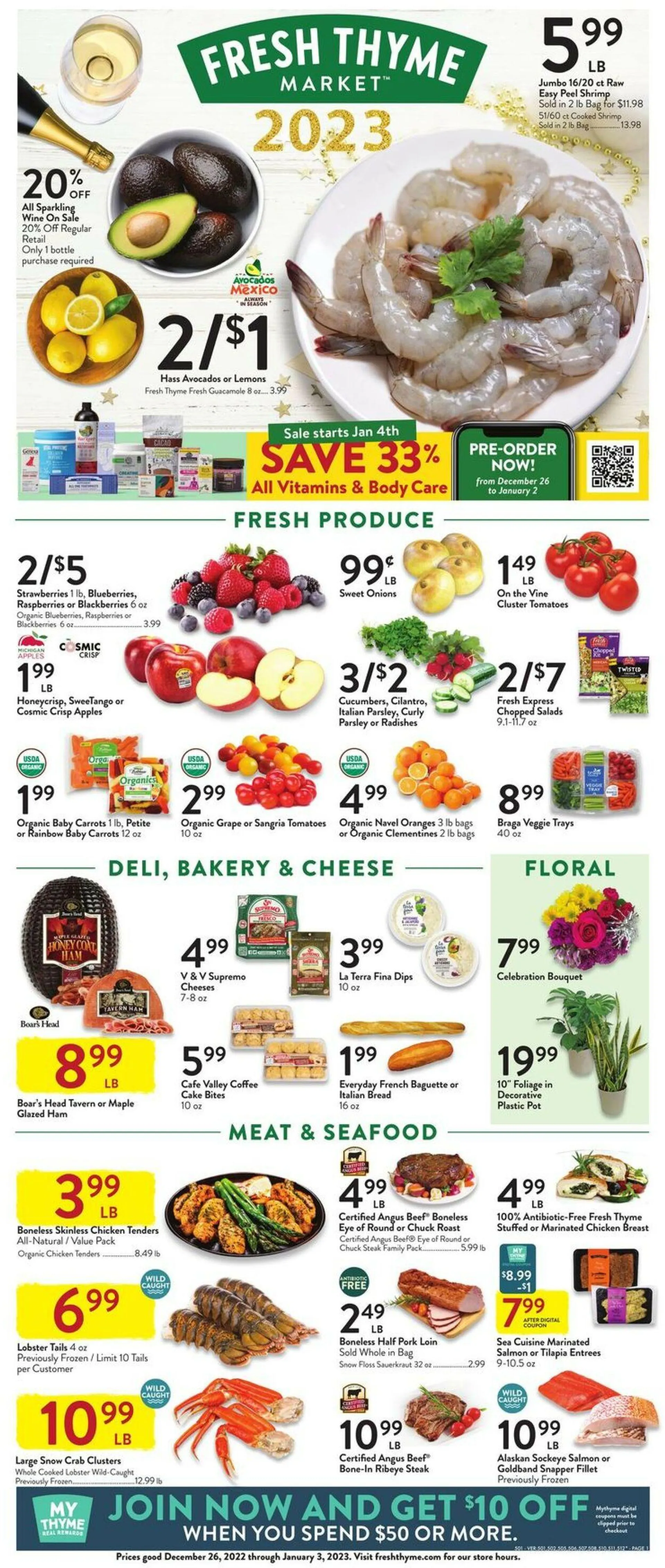 Weekly ad Fresh Thyme Current weekly ad from December 26 to January 3 2024 - Page 1