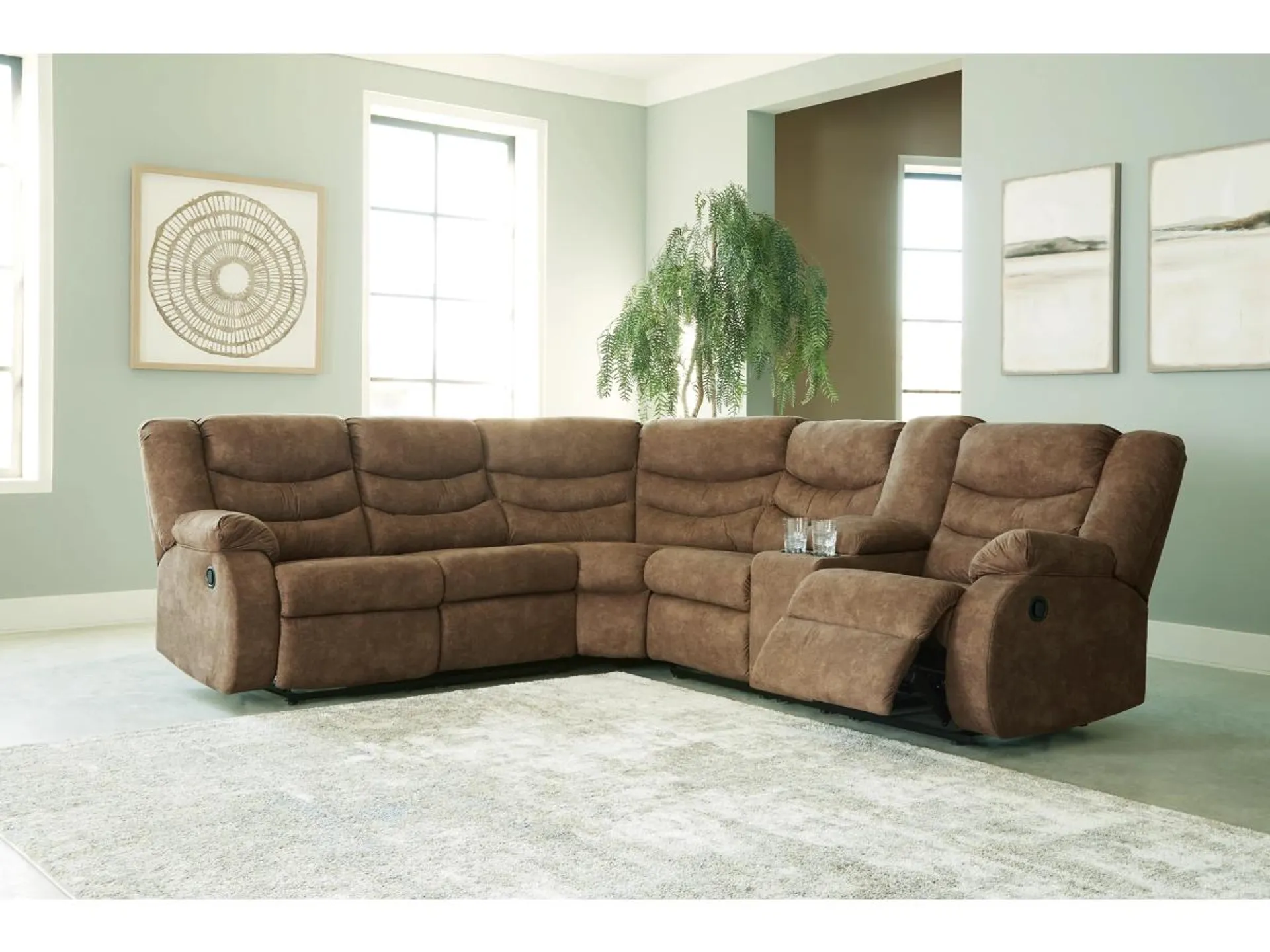 Partymate 2-Piece Manual Reclining Sectional with Console