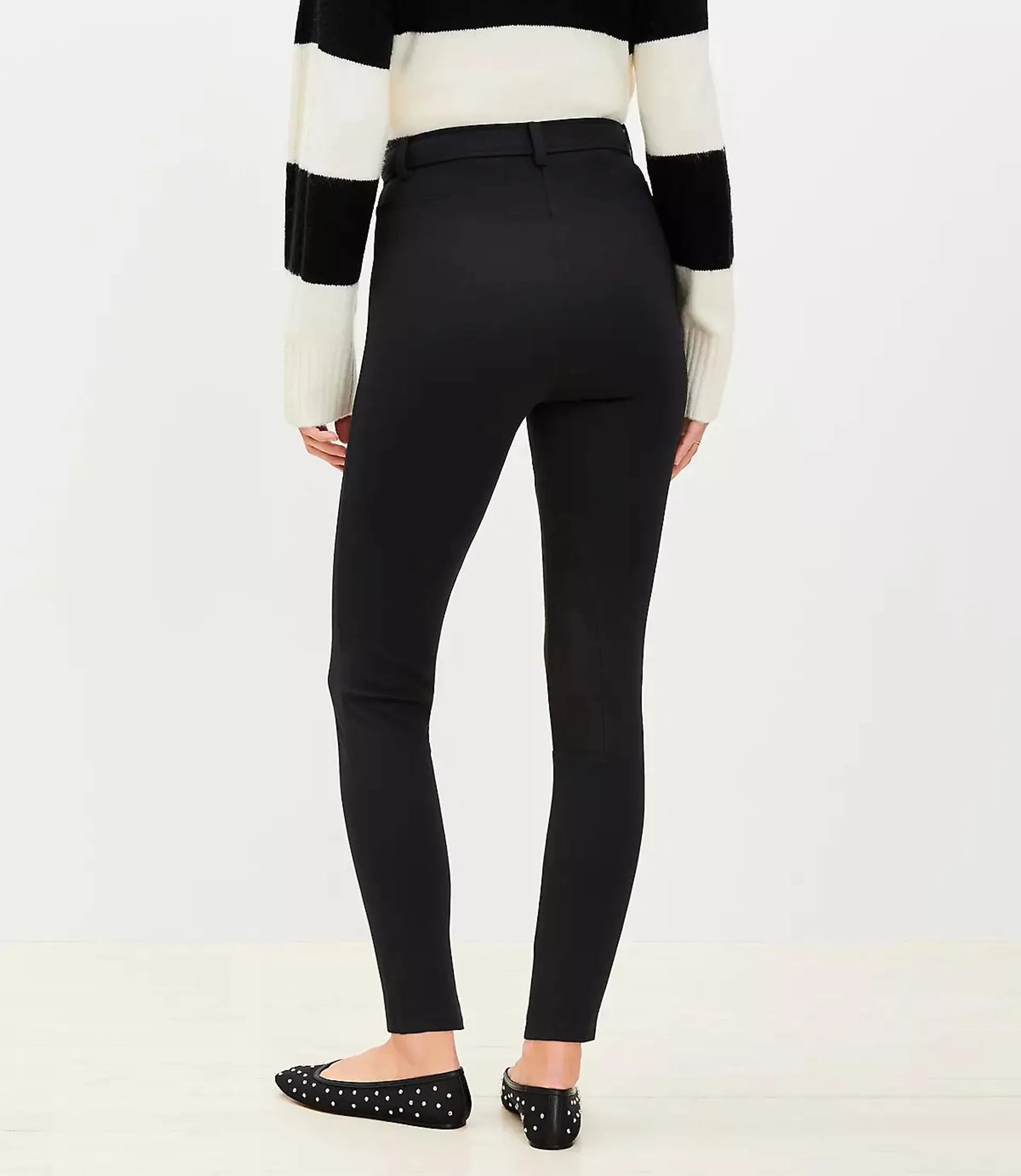 Faux Suede Seamed Ponte Leggings