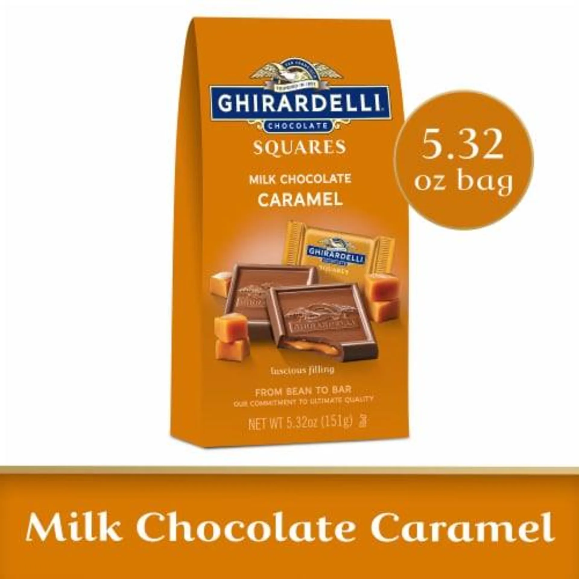 Ghirardelli® Milk Chocolate with Caramel Filling Squares Holiday Candy