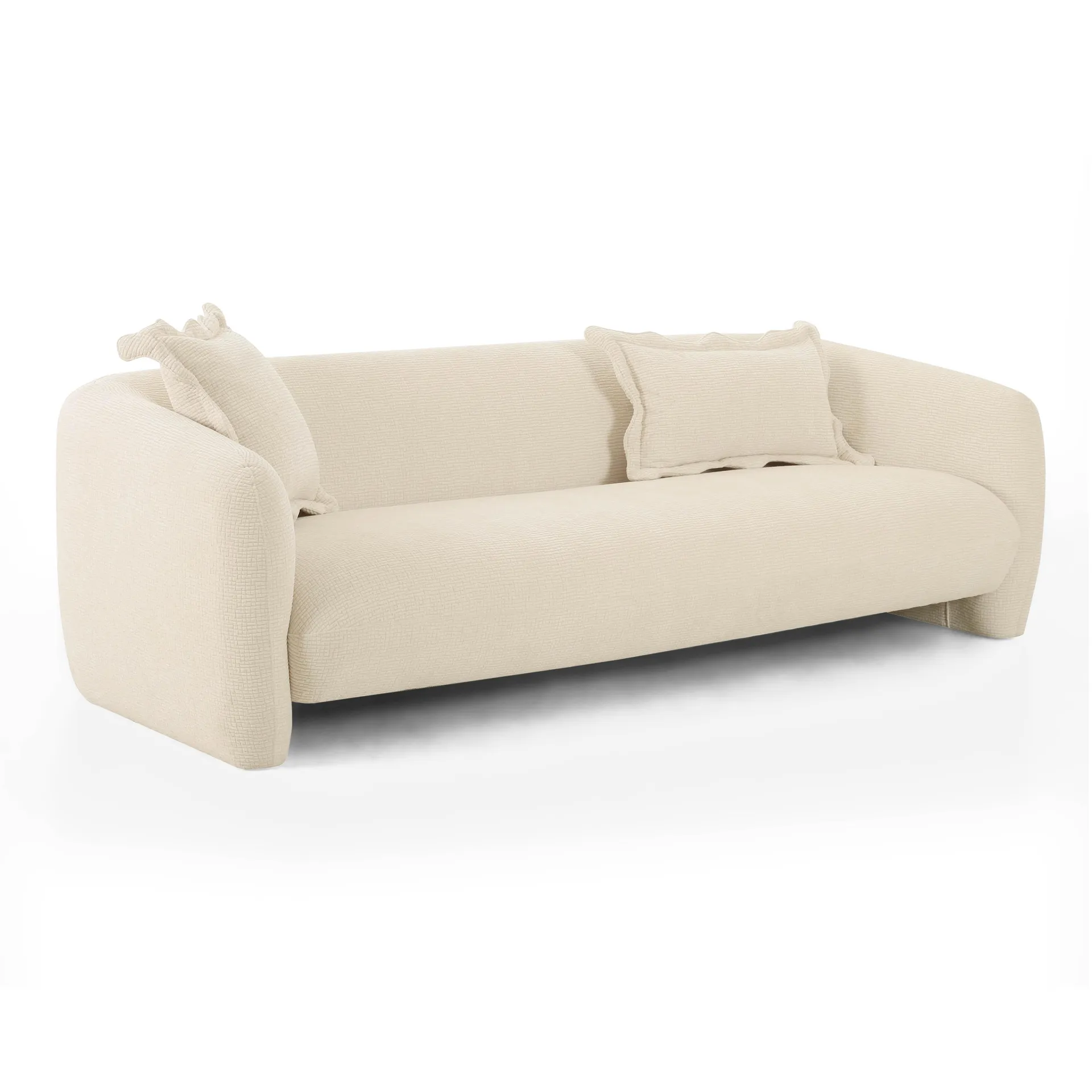 Lou Sandstone Textured Fabric Sofa