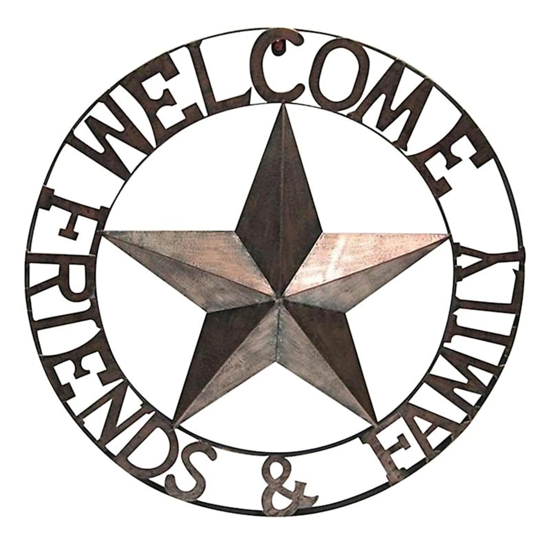 Welcome Friends & Family with Star Outdoor Wall Decor, 22"