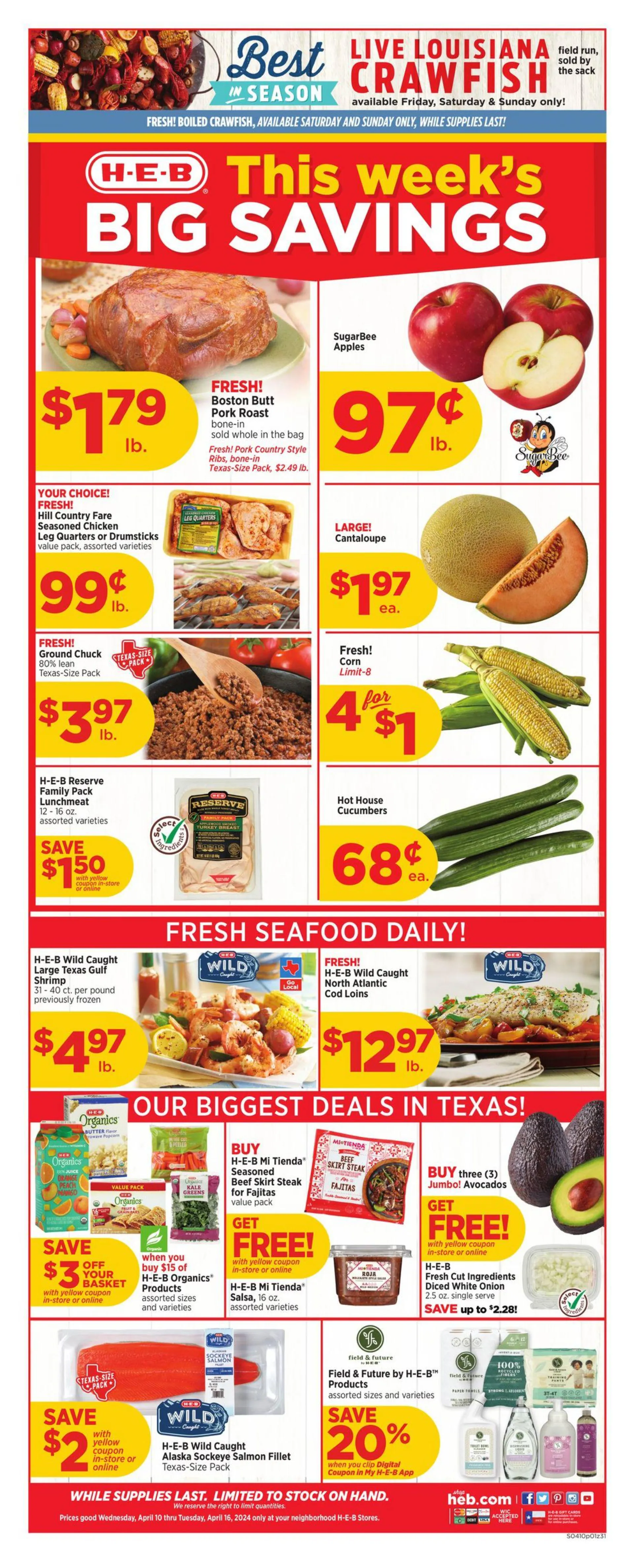 Weekly ad H-E-B Current weekly ad from April 10 to April 16 2024 - Page 1