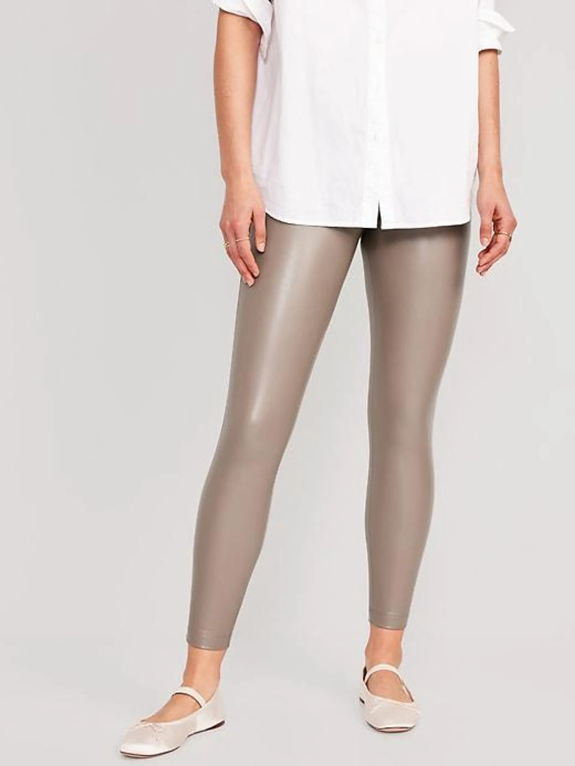 High-Waisted Faux-Leather Leggings for Women