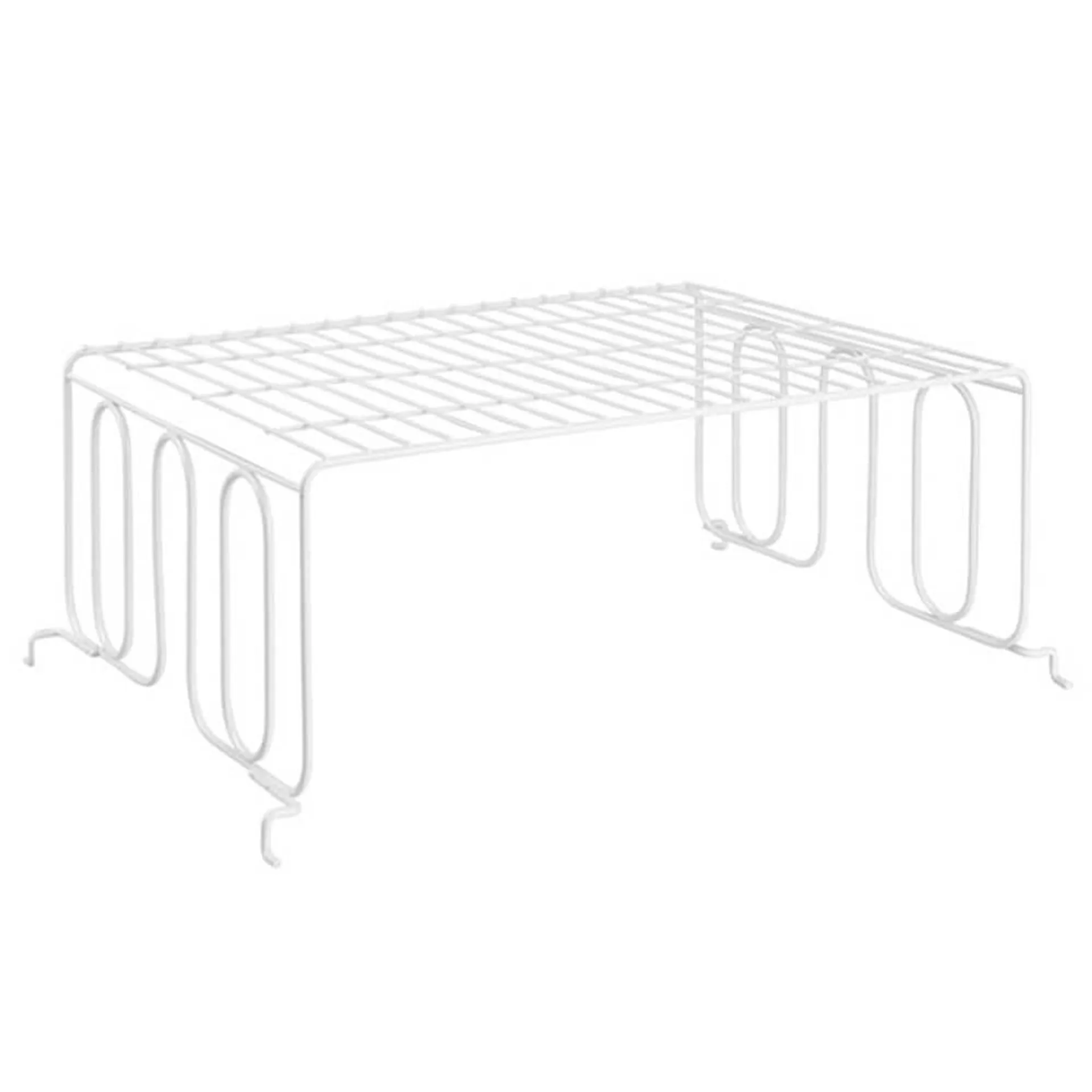 mDesign Versatile Metal Wire Shelf Divider with Top Shelf, White