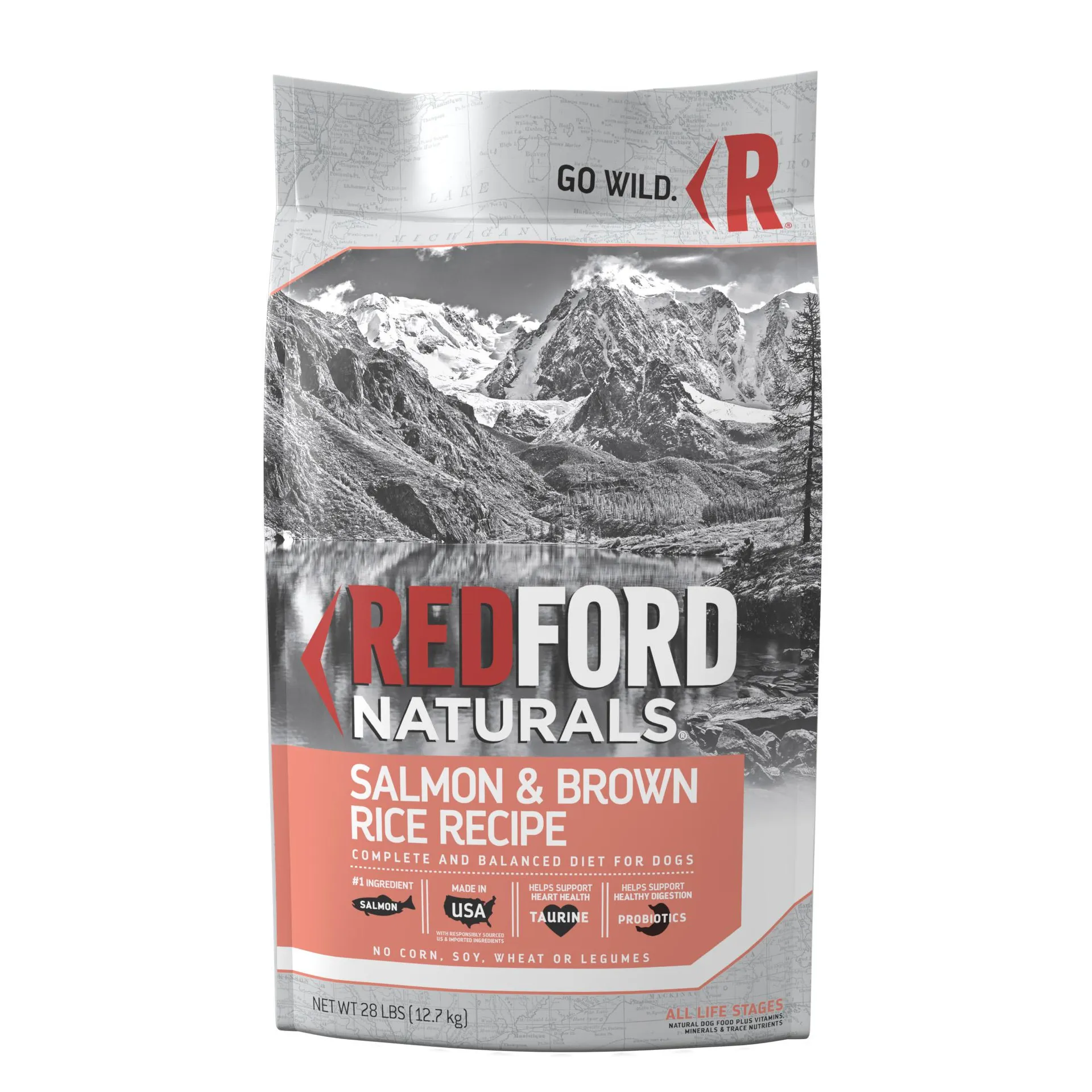 Redford Naturals Salmon & Brown Rice Recipe Dog Food, 28 Pounds