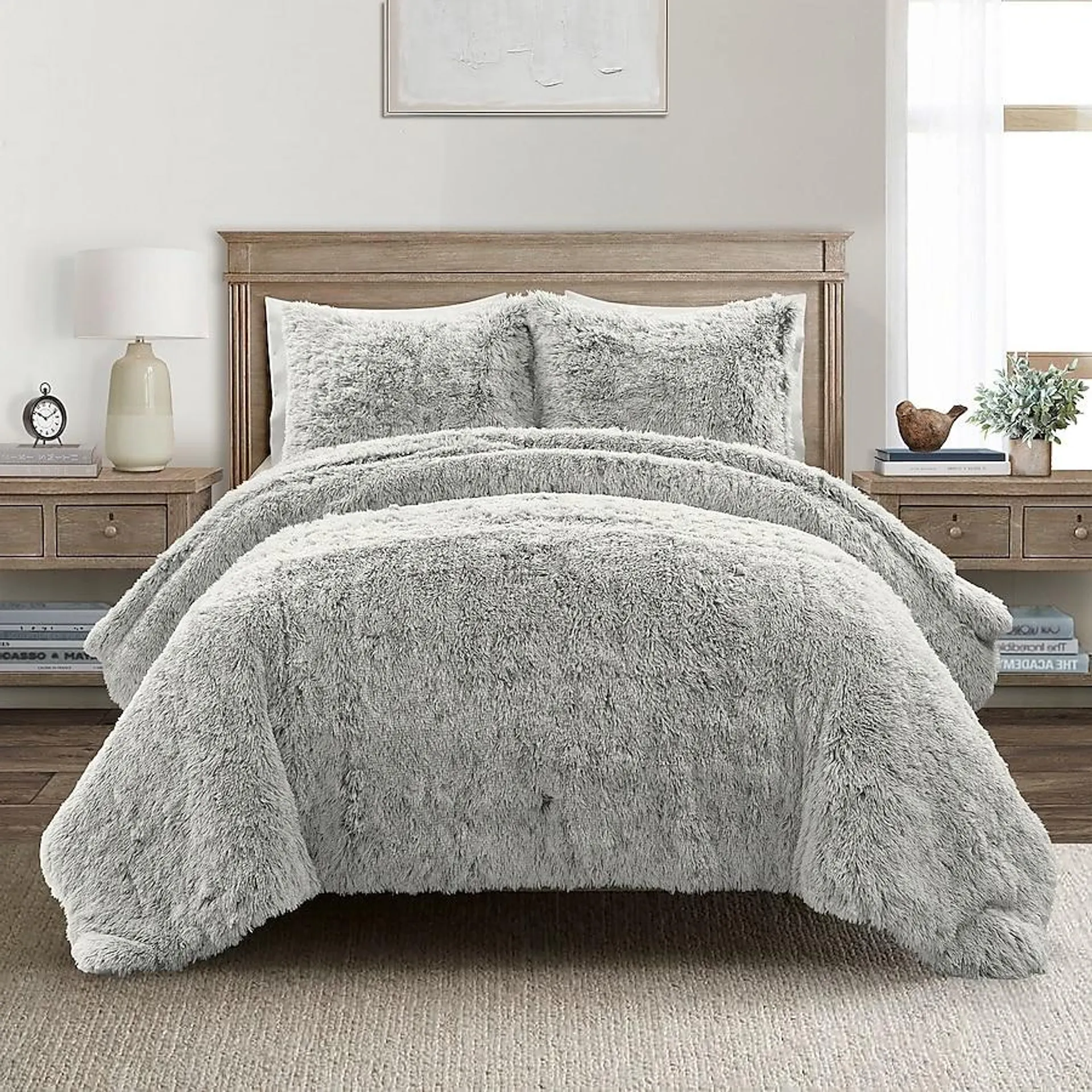 Lush Decor Gray Solid King Comforter with (Fill)