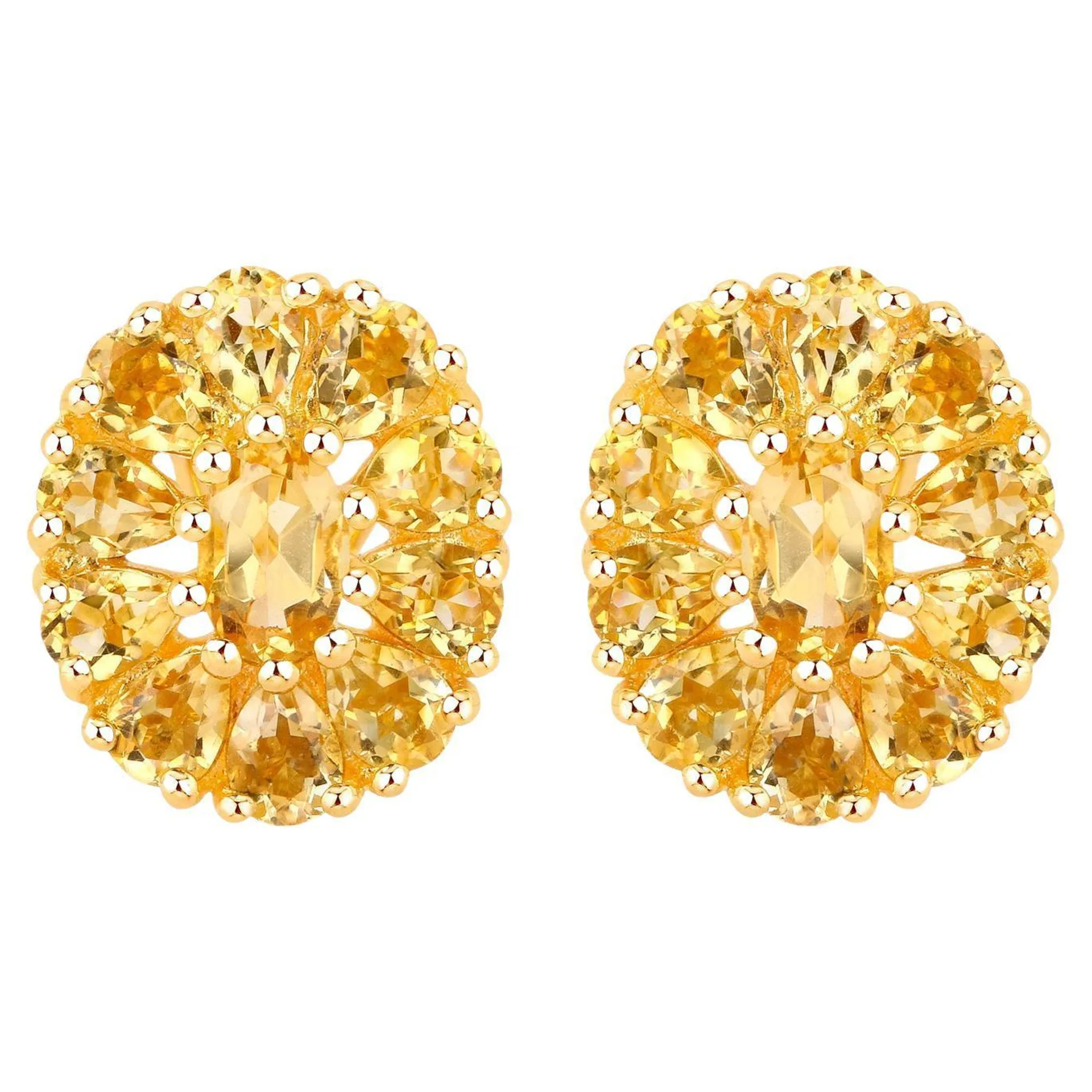 Citrine Cocktail Earrings 4.10 Carats Total