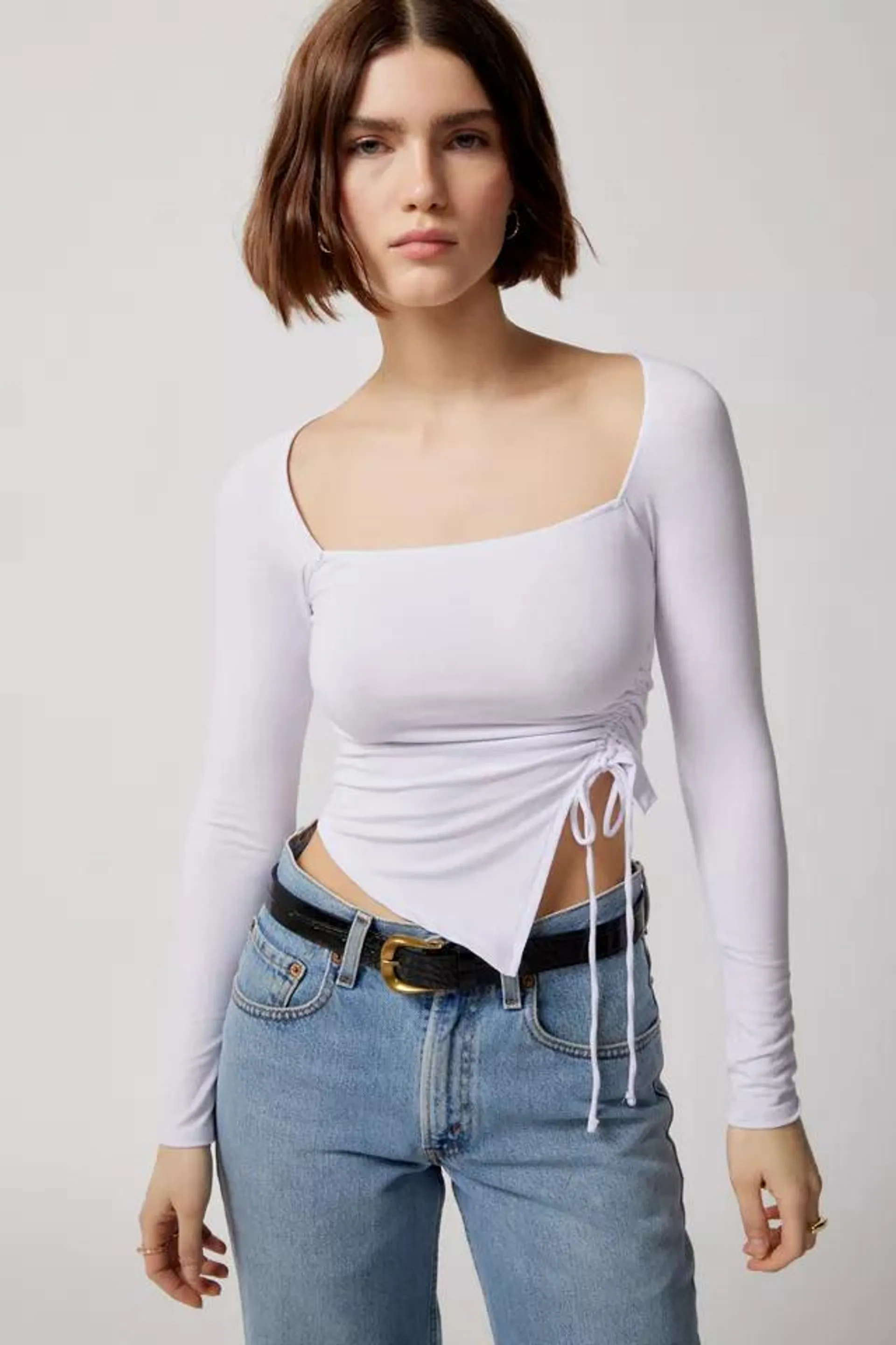 UO Aaliyah Cinched Square Neck Top
