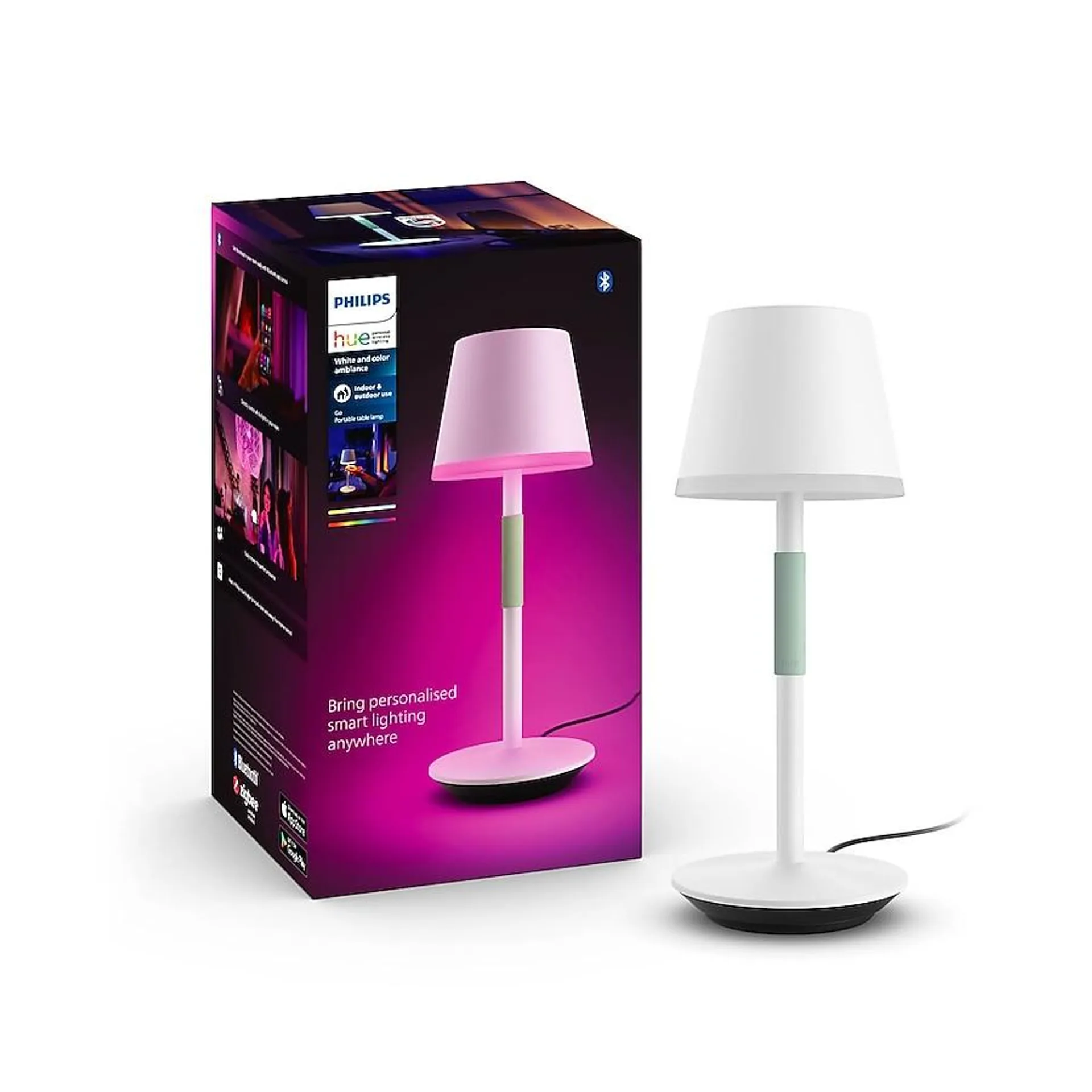 Philips Hue 13.98-in White LED On/Off Switch Table Lamp with Plastic Shade