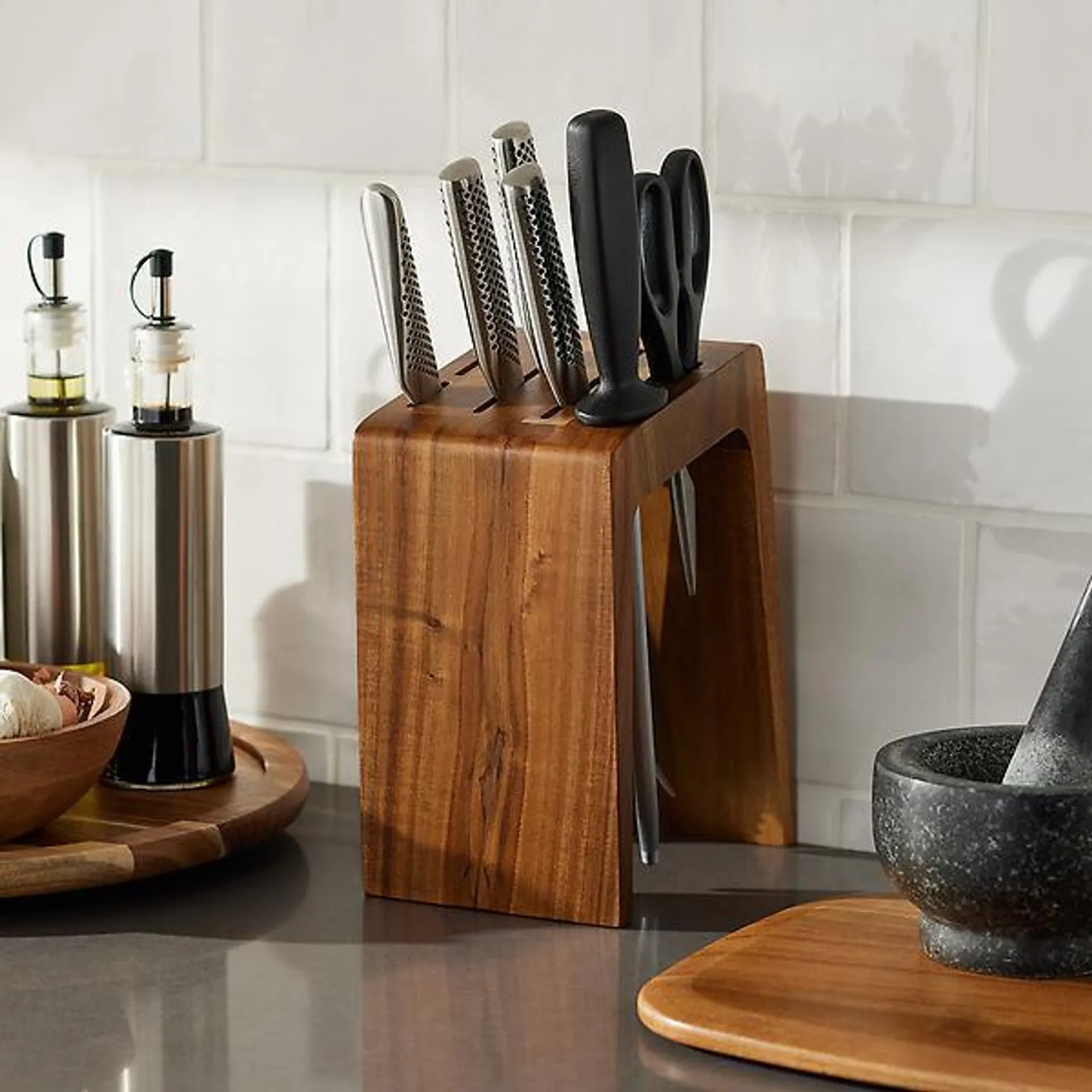 Rowan Acacia Countertop Knife Block