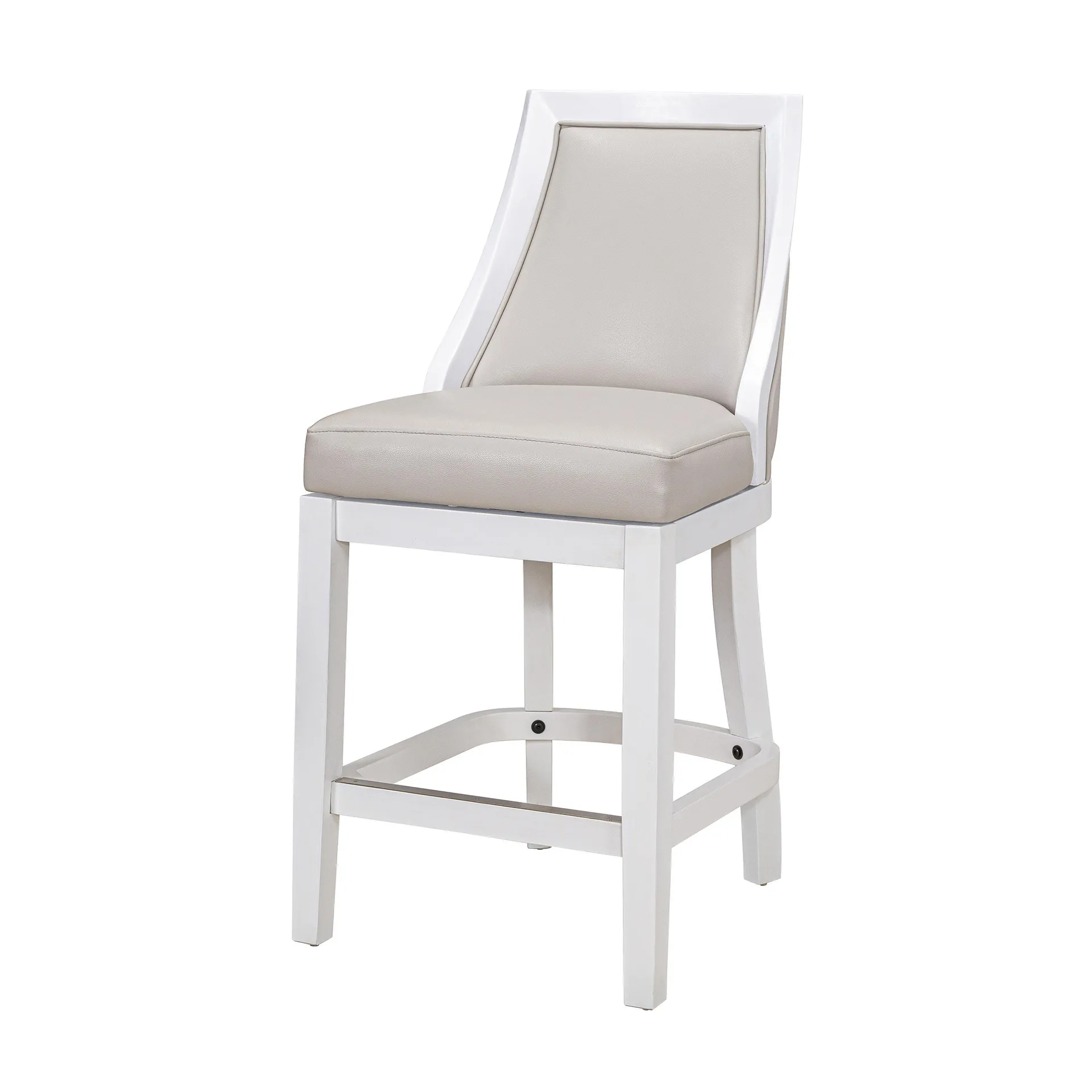 Counter-Height Swivel Bar Stool with Tall Back, 26"H - Alabaster White
