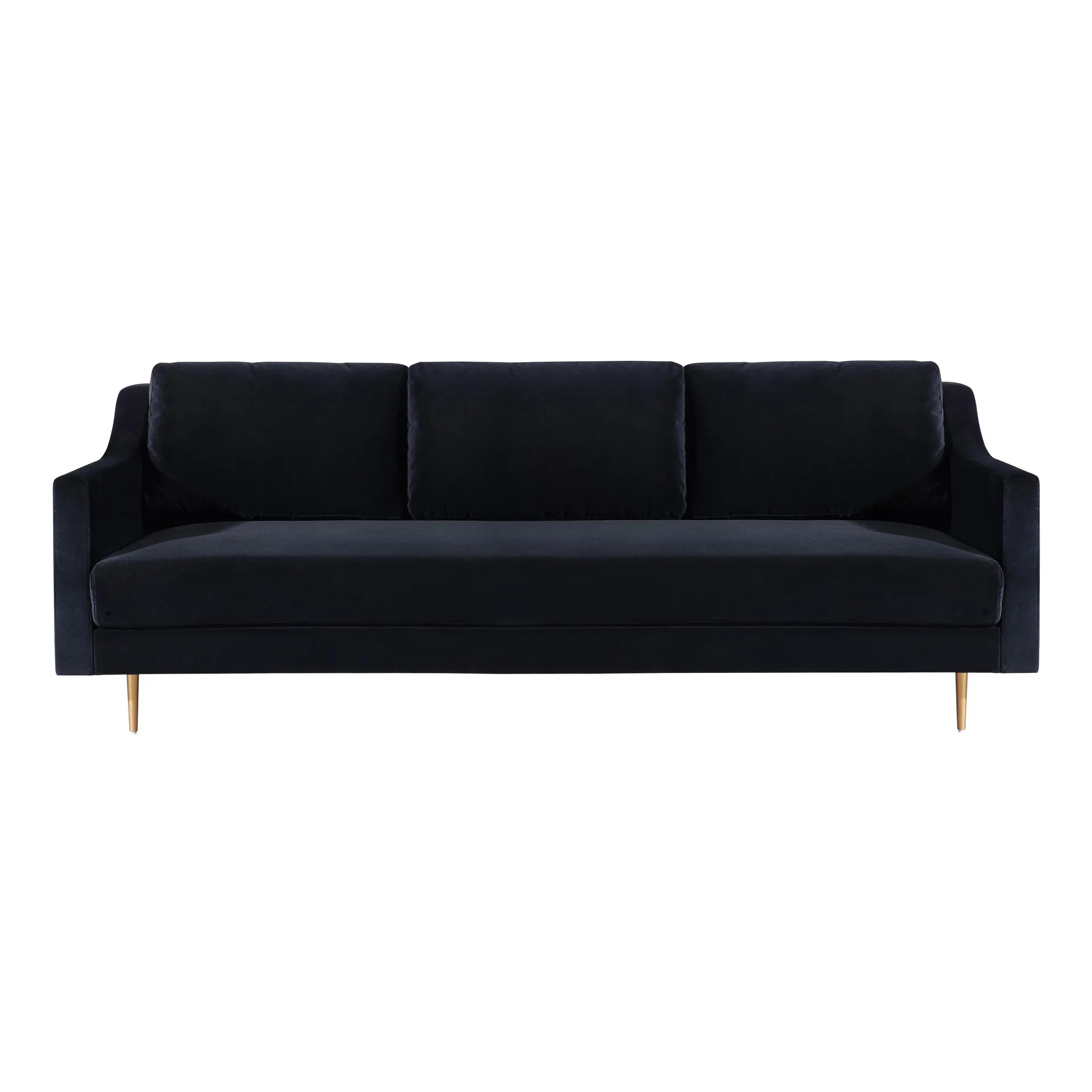 Milan Black Velvet Sofa