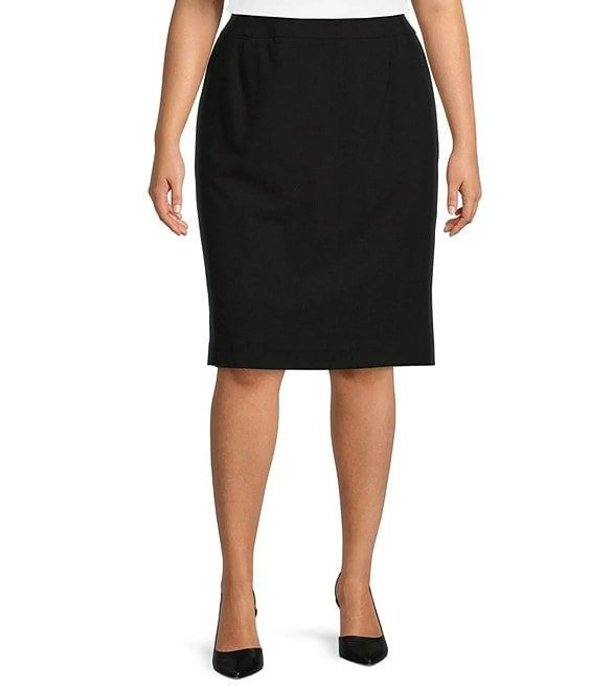 Plus Size High Rise Luxe Stretch Pencil Skirt