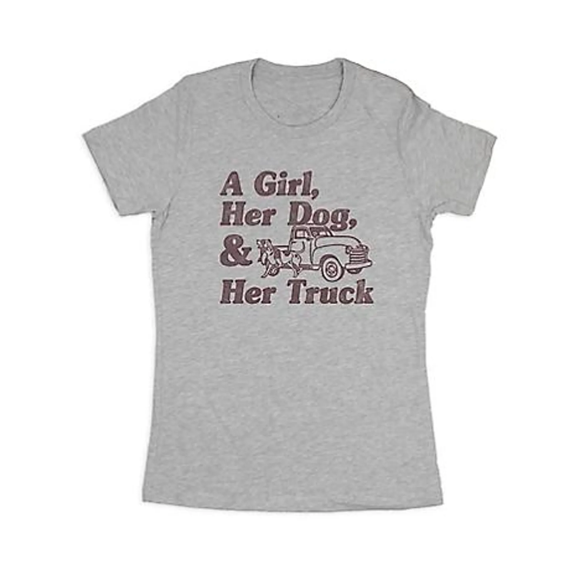 Farm Fed Clothing Women's Short-Sleeve Girl Dog Truck T-Shirt