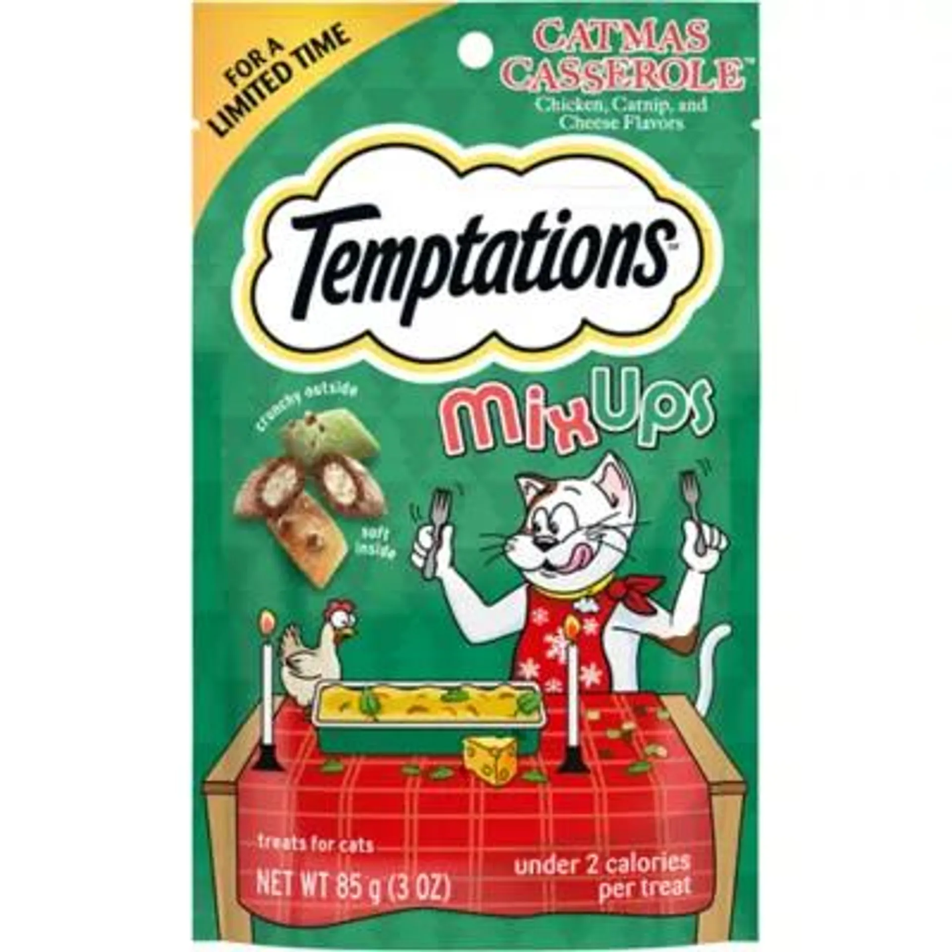 Temptations Mix Ups Catmas Casserole Cat Treats - Chicken, Catnip and Cheese, 3 OZ