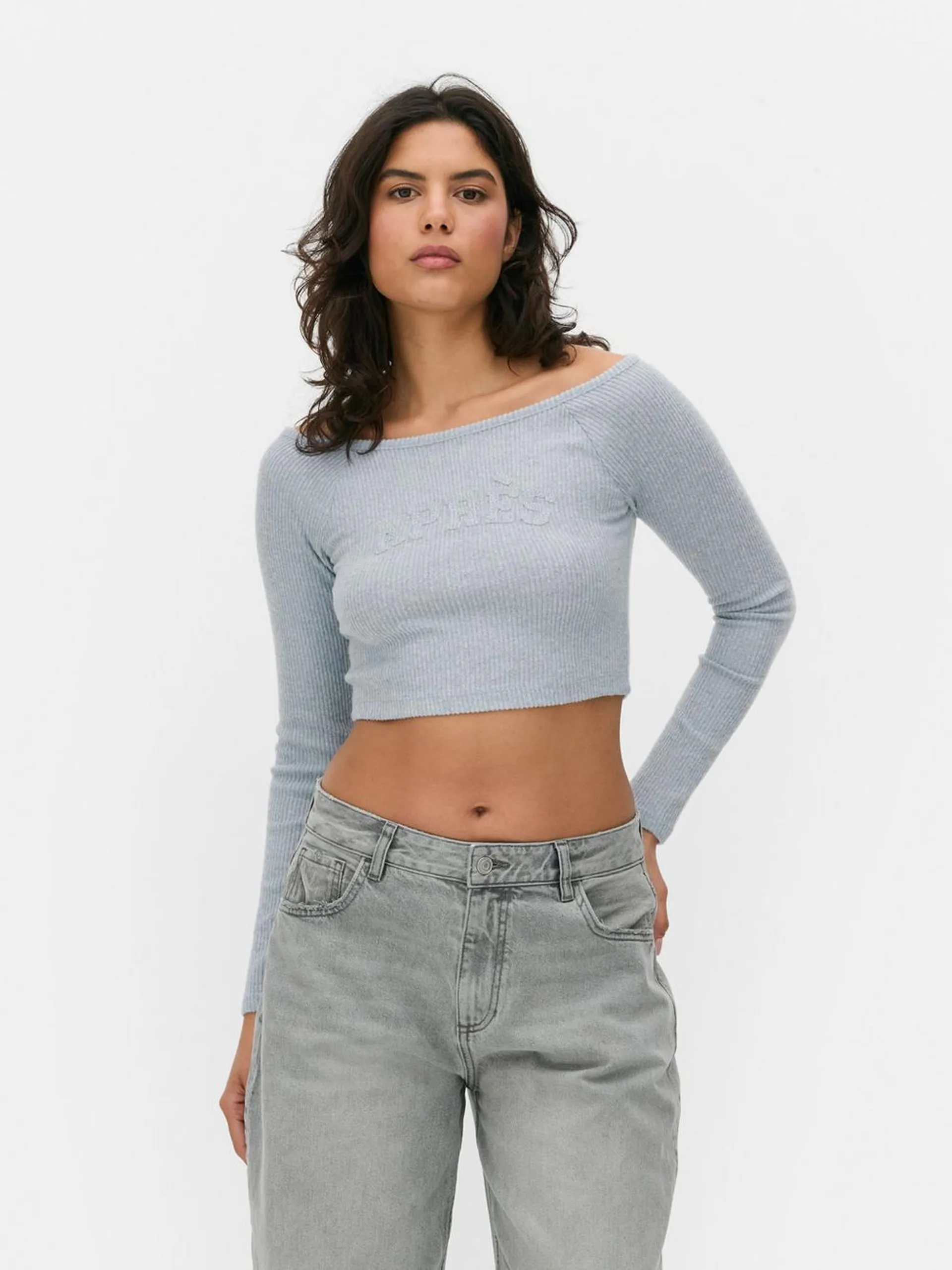 Off-The-Shoulder Ribbed Top