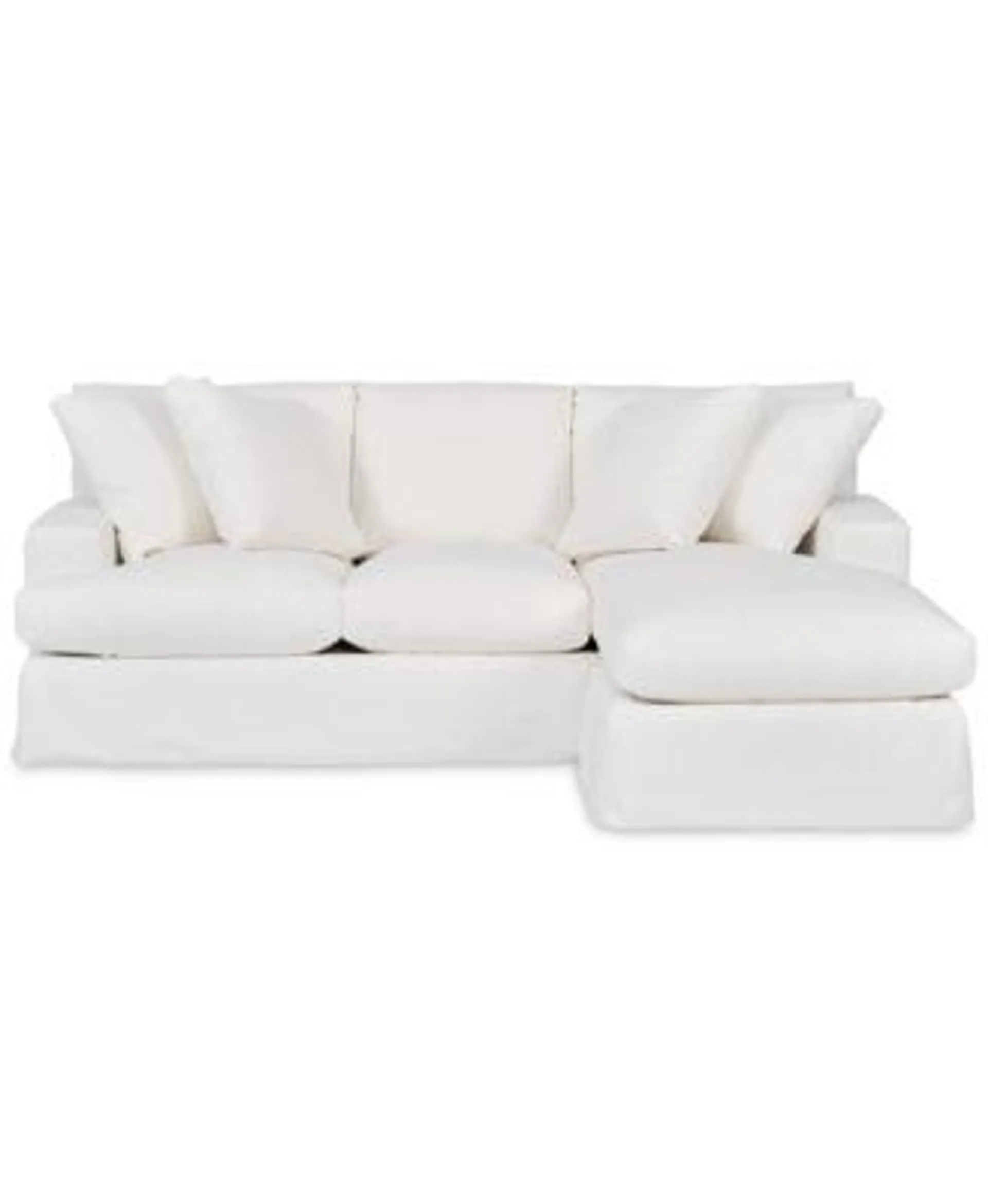 Brenalee 93" Performance Fabric Slipcover Reversible Chaise Sofa with Four Pillows