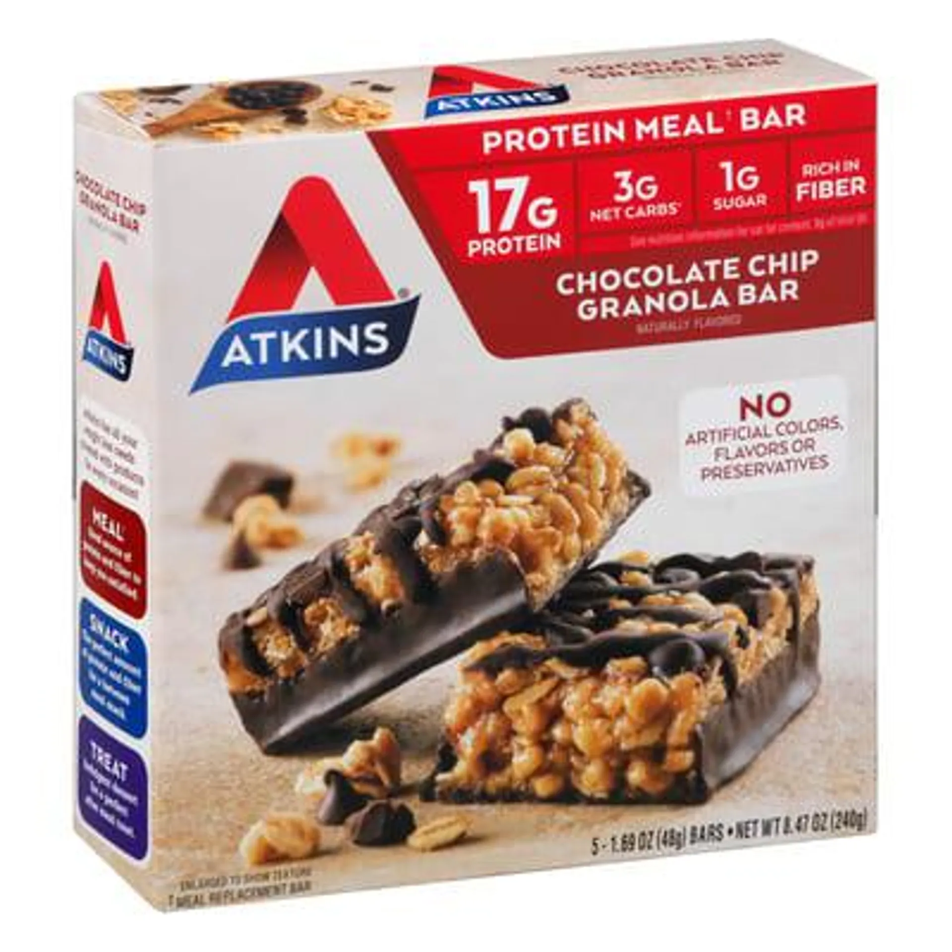 Atkins, Protein Meal Bar, Chocolate Chip Granola